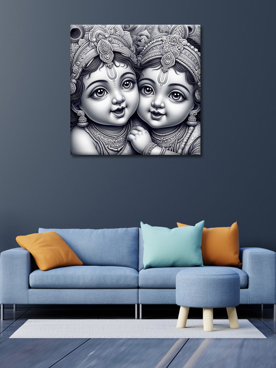 

OLIVE TREE Black & Off White Canvas Religious Wall Art