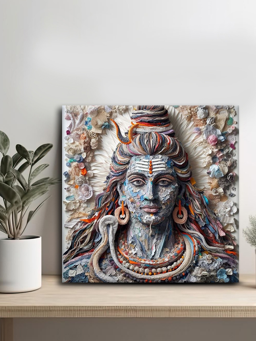 

OLIVE TREE Grey & Blue Canvas Religious Wall Art