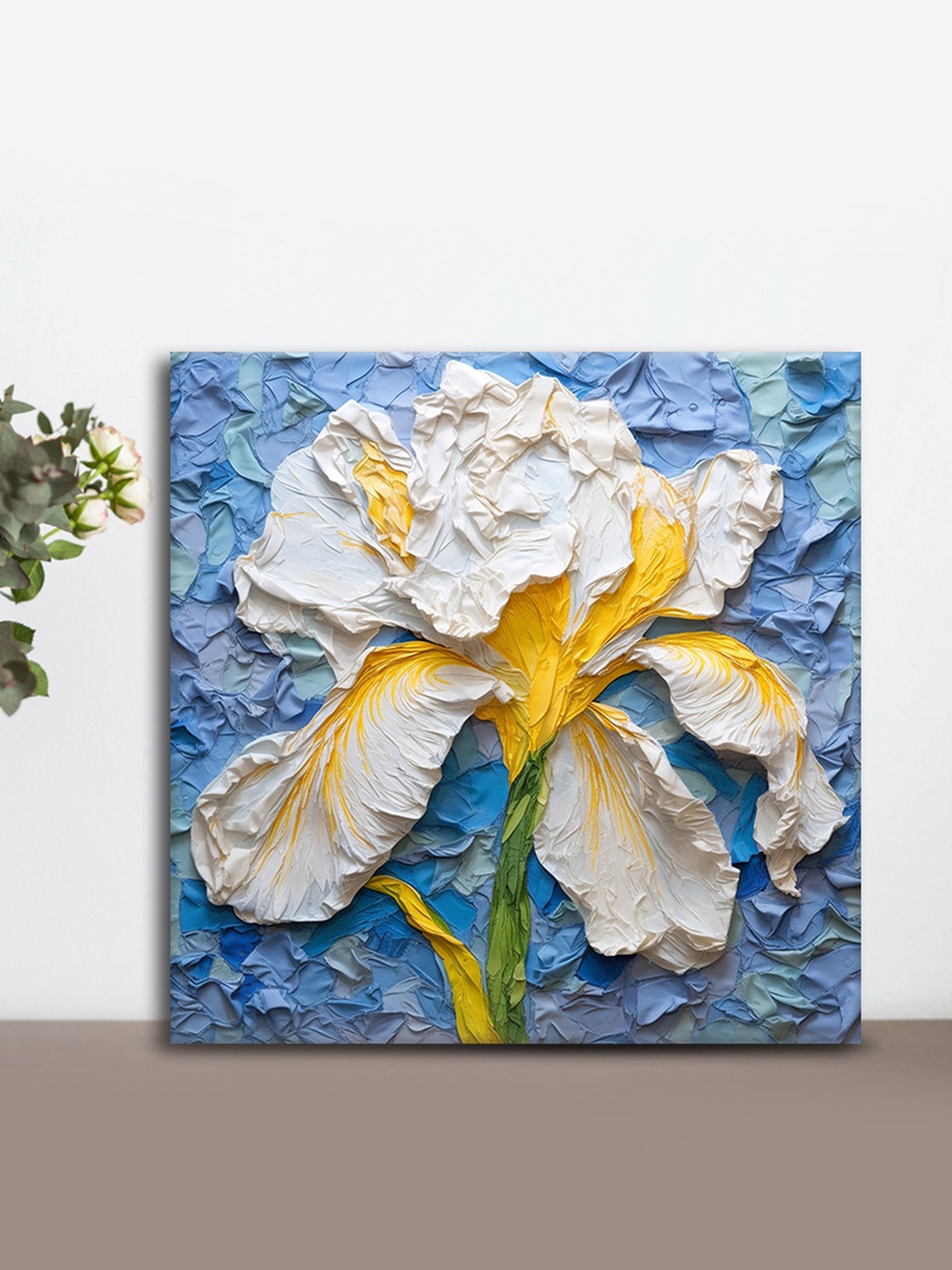 

OLIVE TREE Blue & White Canvas Floral Wall Art