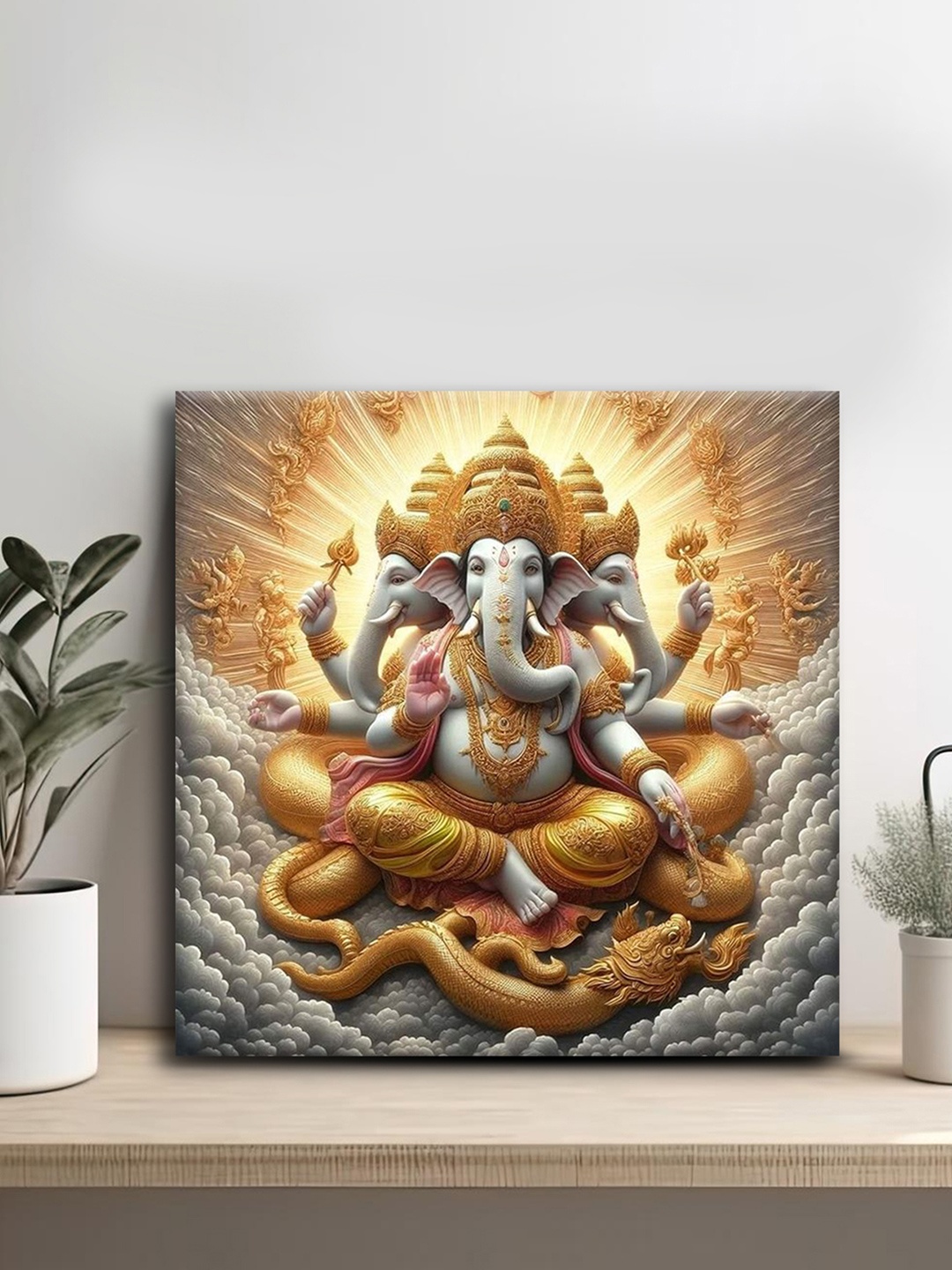 

OLIVE TREE Gold-Toned & Yellow Canvas Religious Wall Art