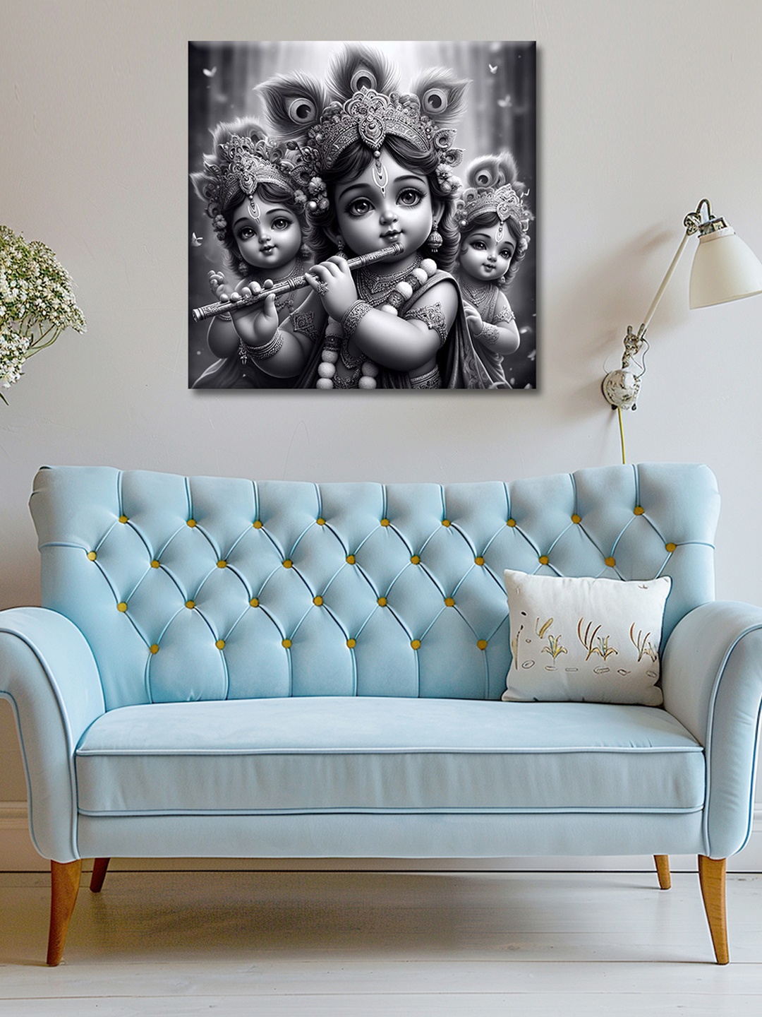

OLIVE TREE Grey & White Canvas Religious Wall Art