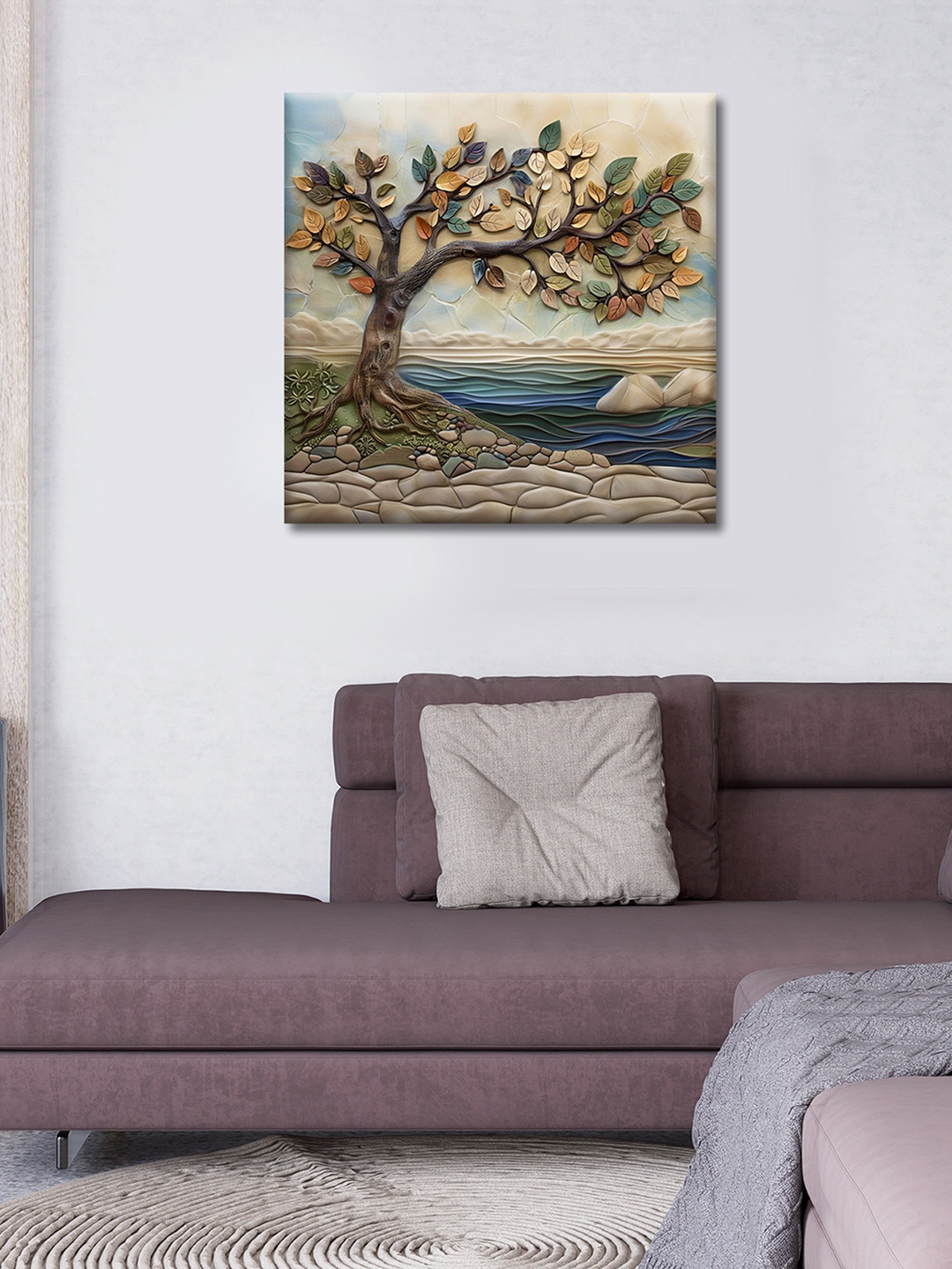 

OLIVE TREE Brown & Blue Canvas Botanical Wall Art