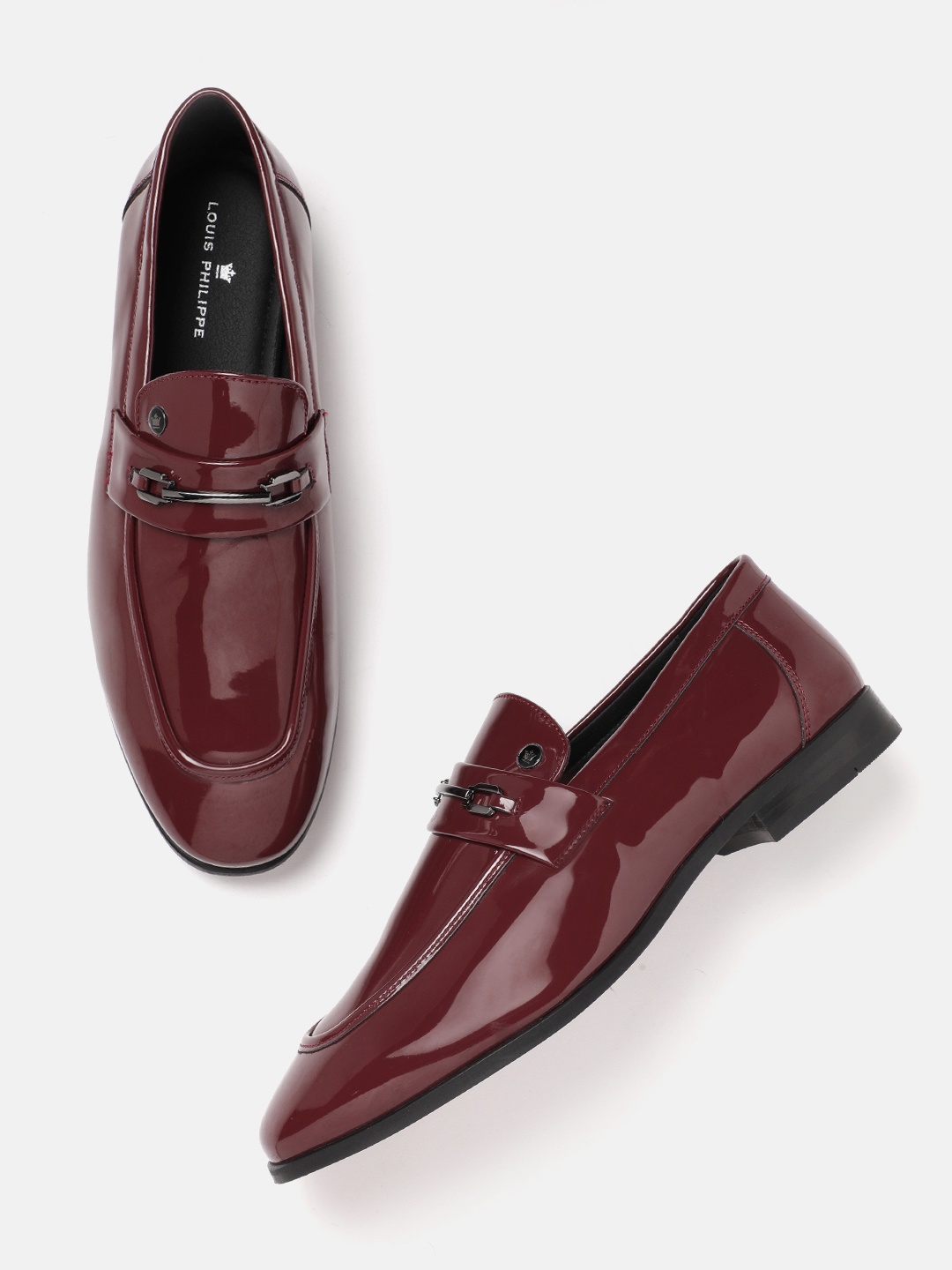

Louis Philippe Men Formal Horsebit Loafers, Burgundy