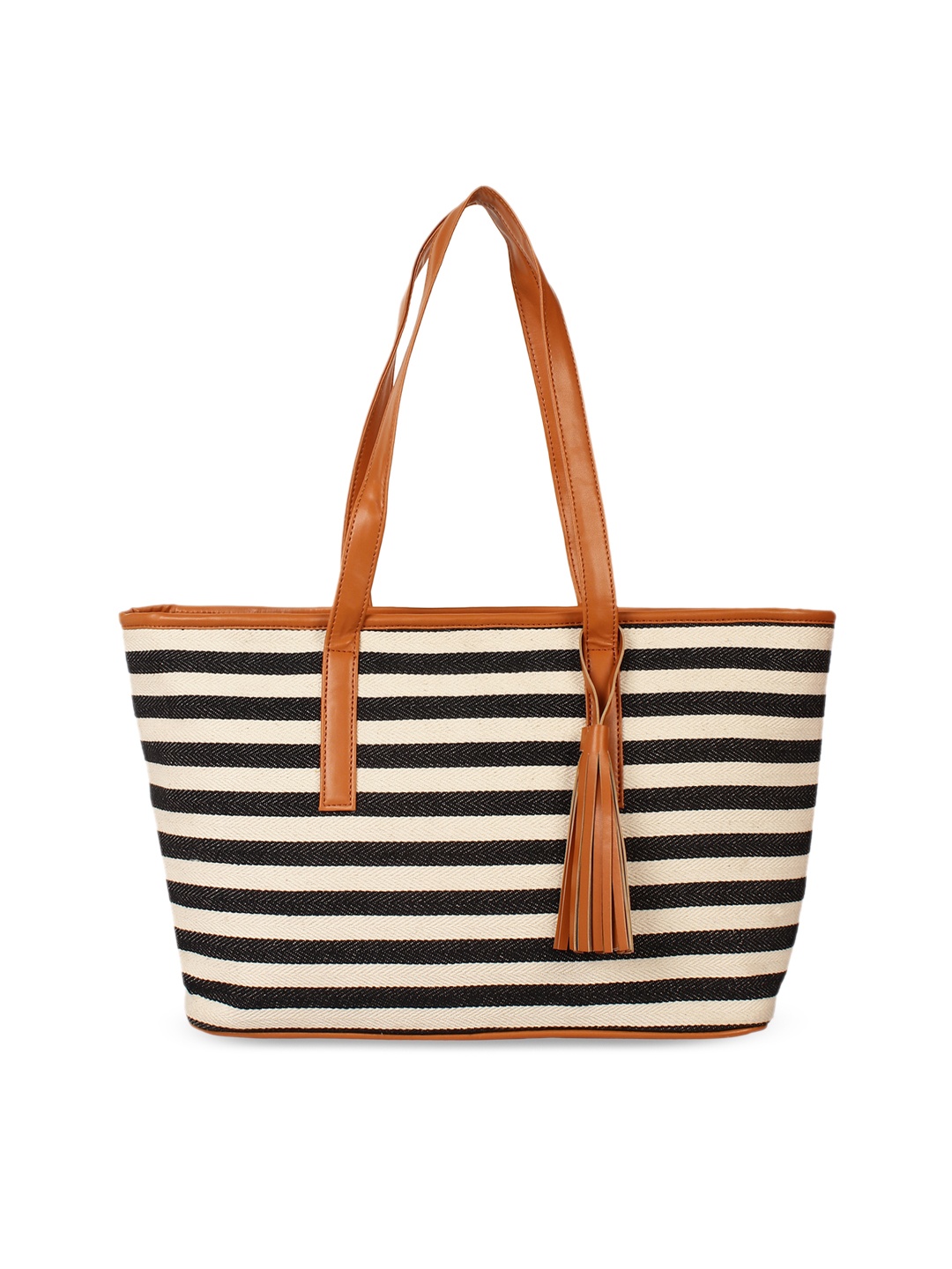 

Berrypeckers White & Black Striped Shoulder Bag