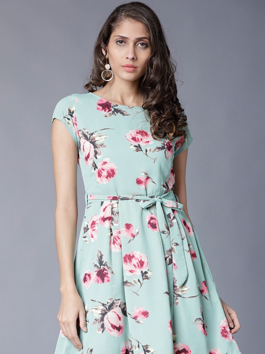 

Tokyo Talkies Floral Print Fit & Flare Mini Dress, Green