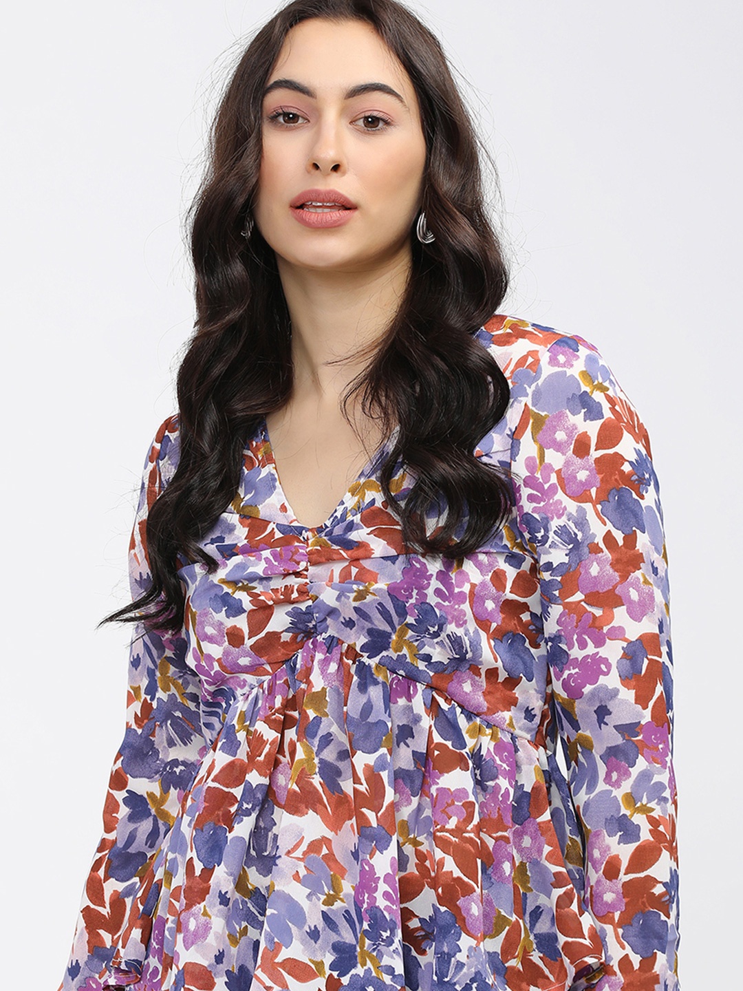 

Tokyo Talkies Floral Print Top, Purple