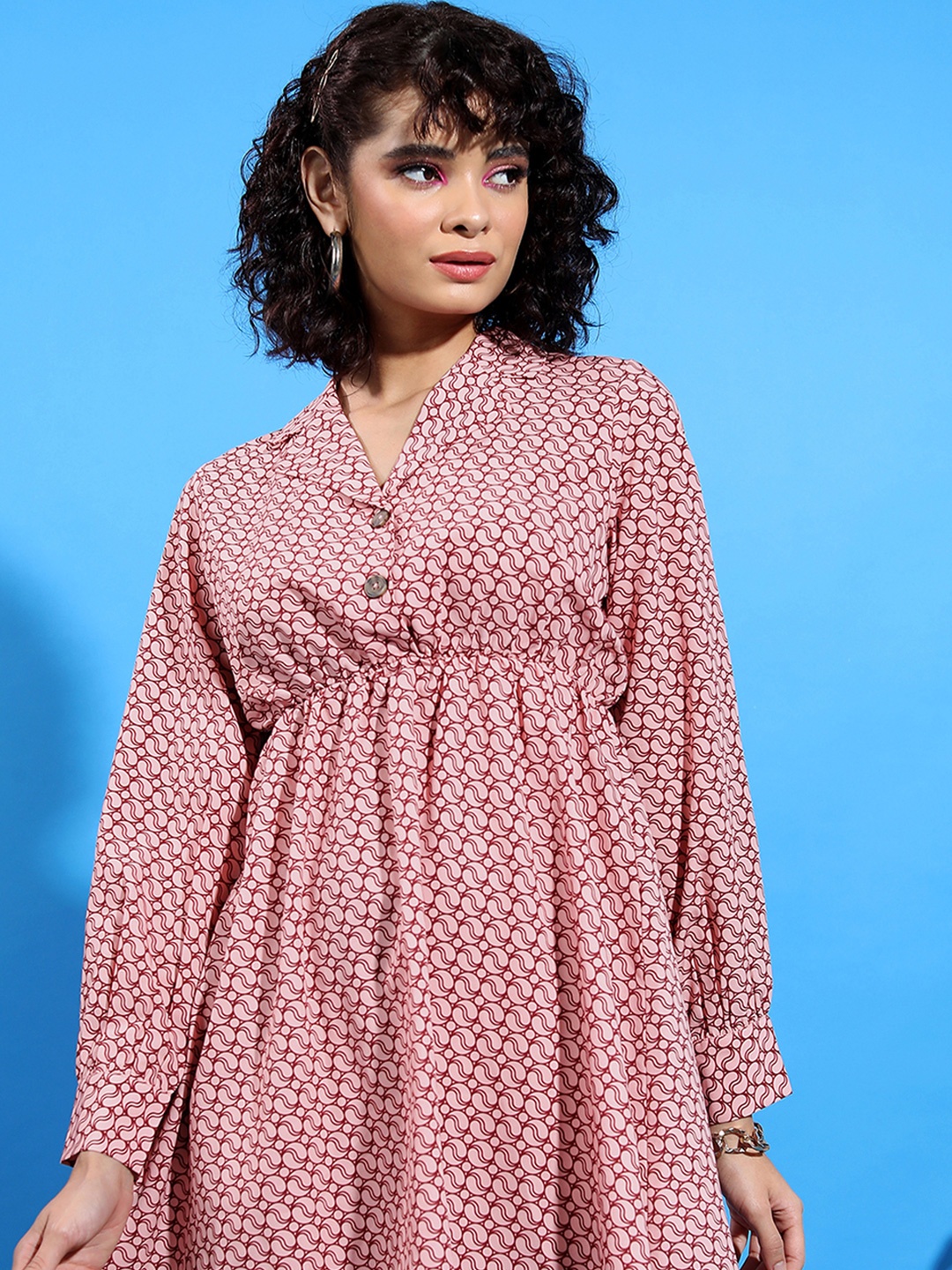 

Tokyo Talkies Floral Print A-Line Mini Dress, Peach