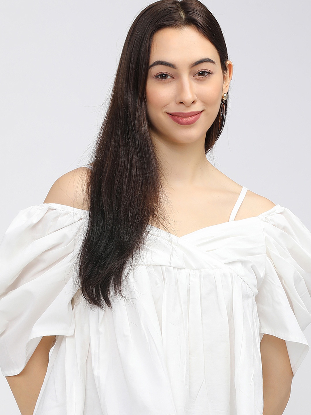 

Tokyo Talkies Off-Shoulder Cotton Top, White