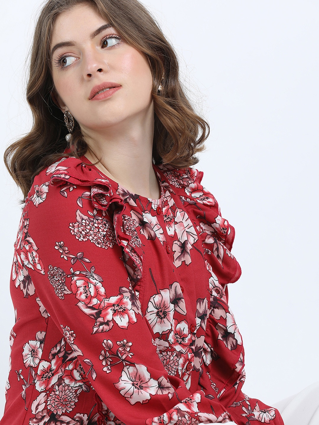 

Tokyo Talkies Floral Print Top, Rust