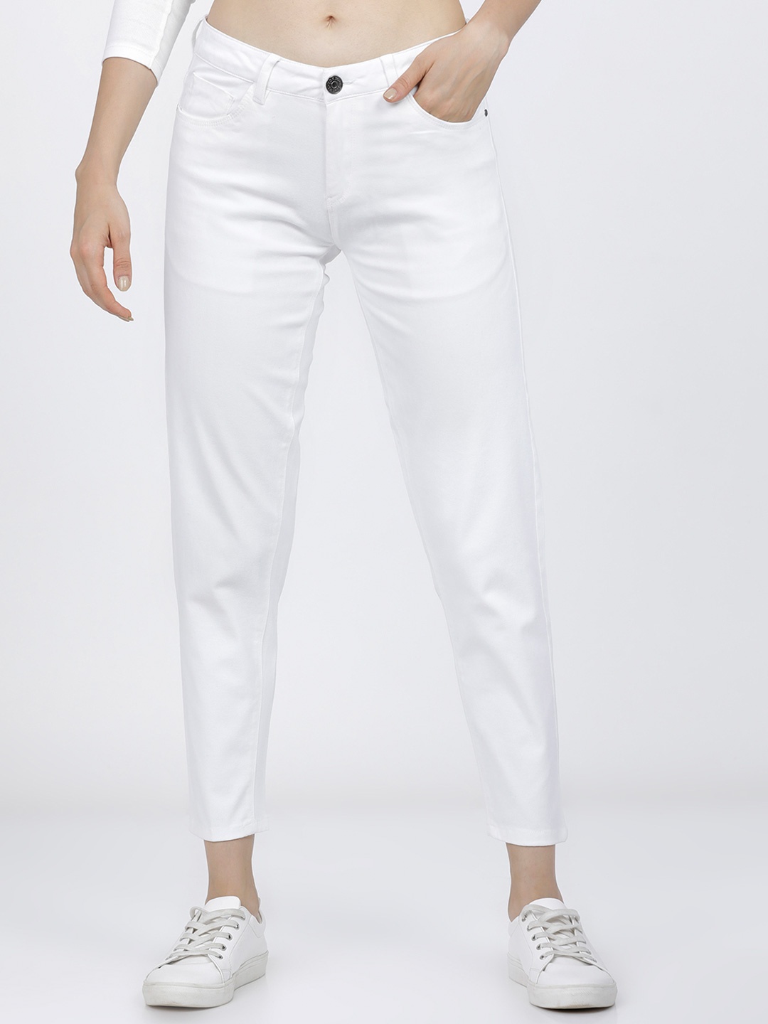 

Tokyo Talkies Women Slim Fit Chinos Trousers, White