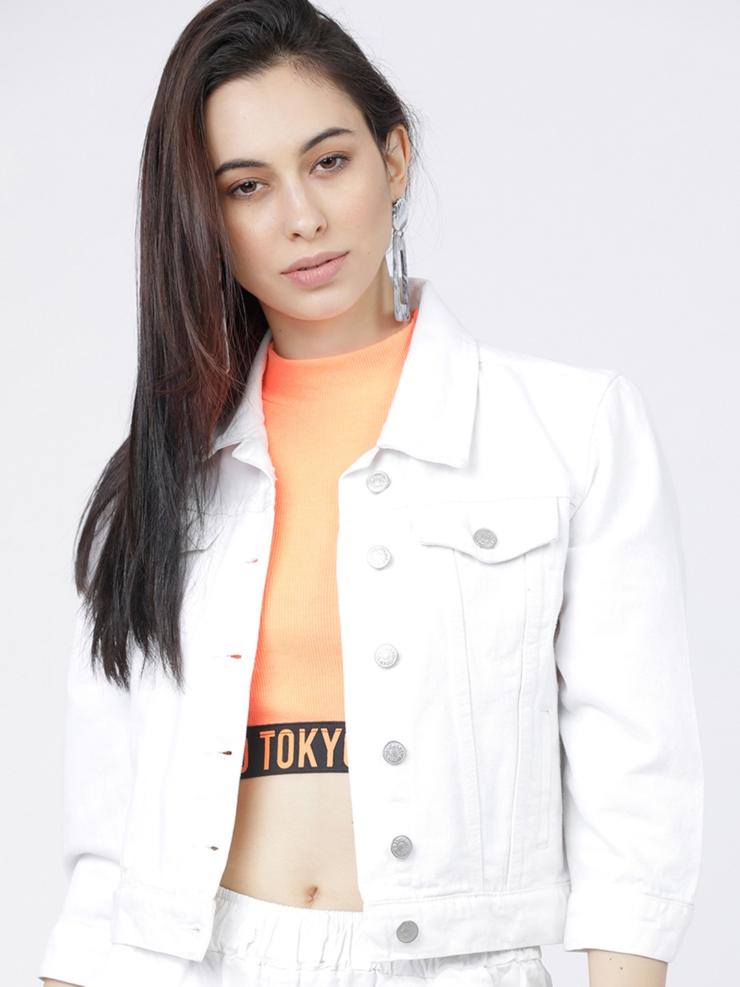 

Tokyo Talkies Women Denim Jacket, White