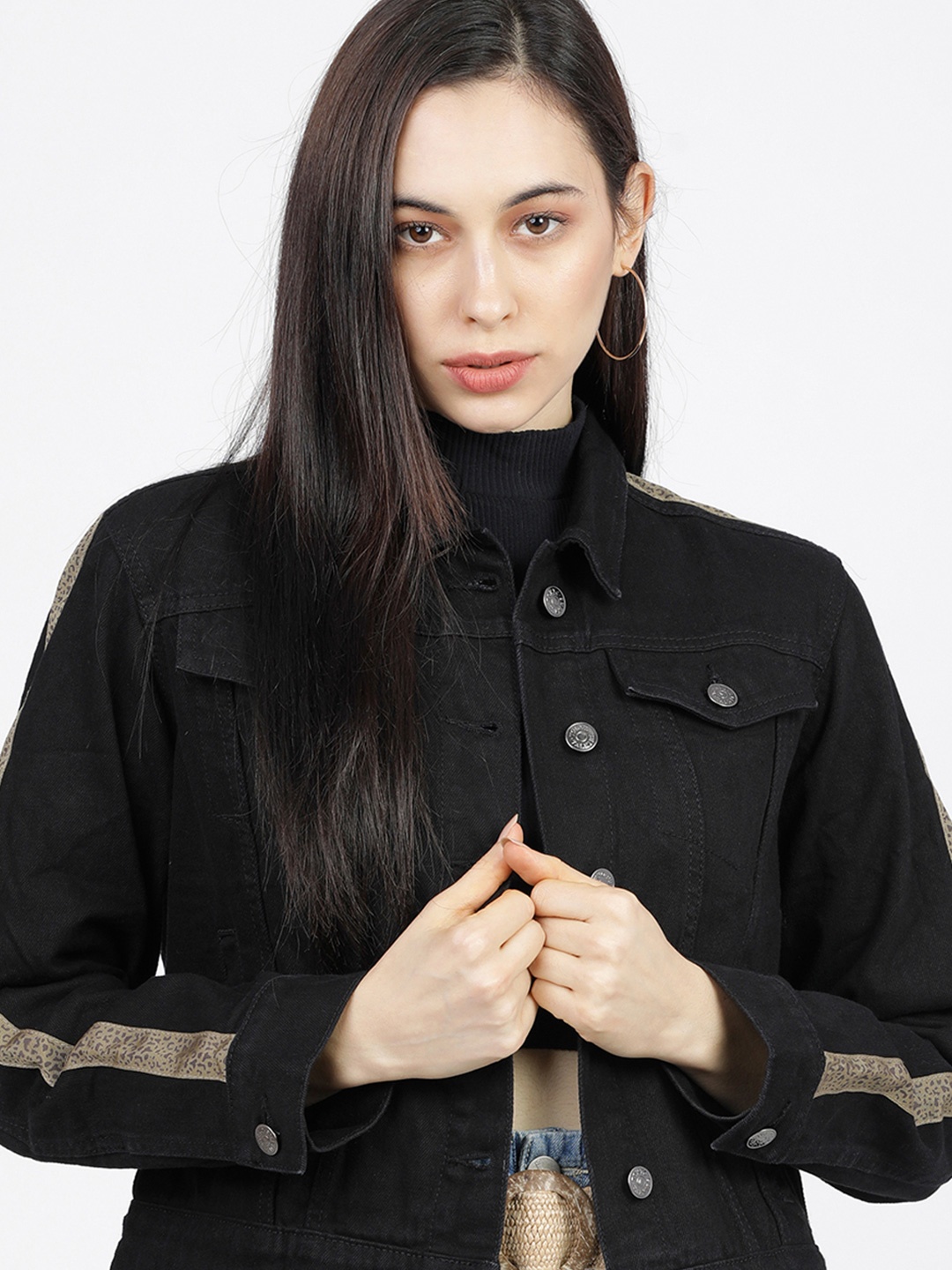 

Tokyo Talkies Women Denim Jacket, Black