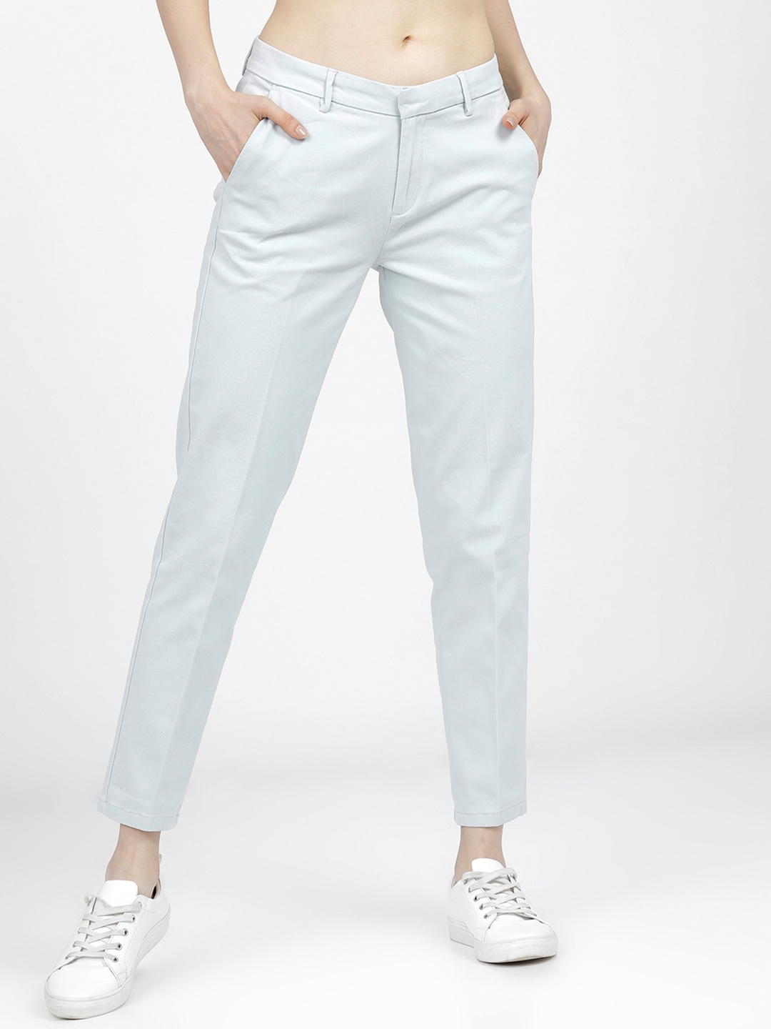 

Tokyo Talkies Women Solid Tapered Fit Trousers, White