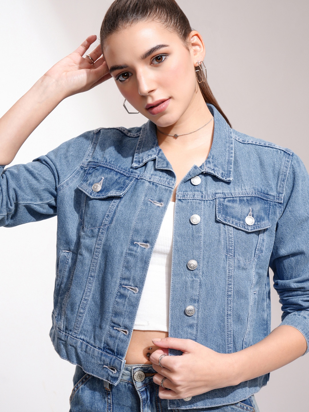 

Tokyo Talkies Women Denim Jacket, Blue