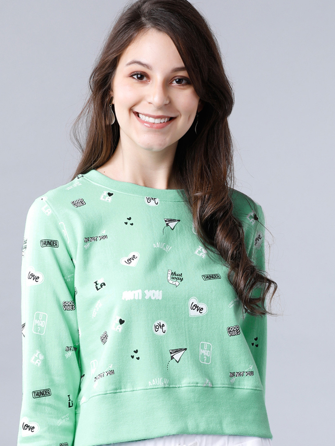 

Tokyo Talkies Women Sweatshirt, Green