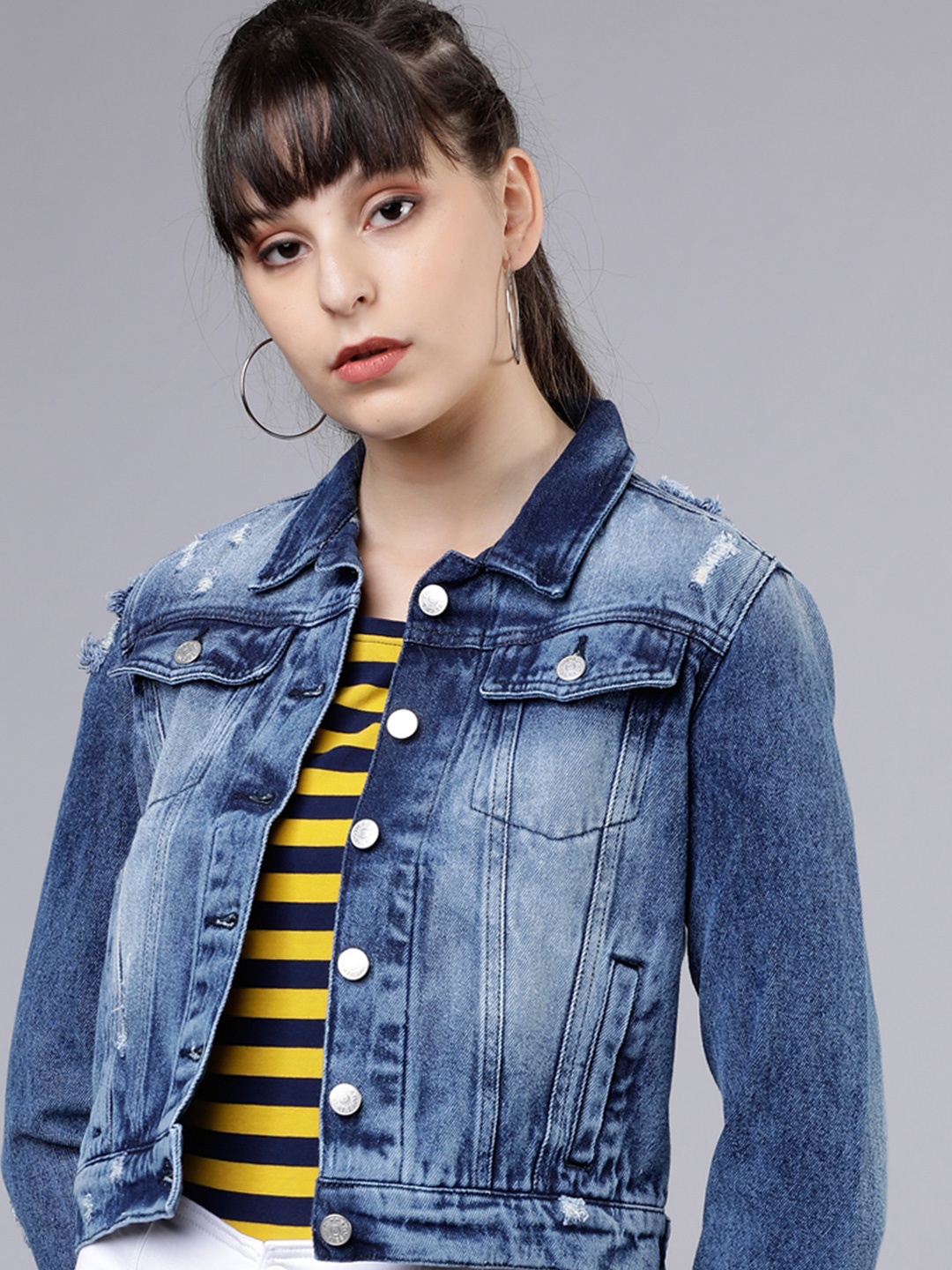 

Tokyo Talkies Women Open Front Jacket, Blue