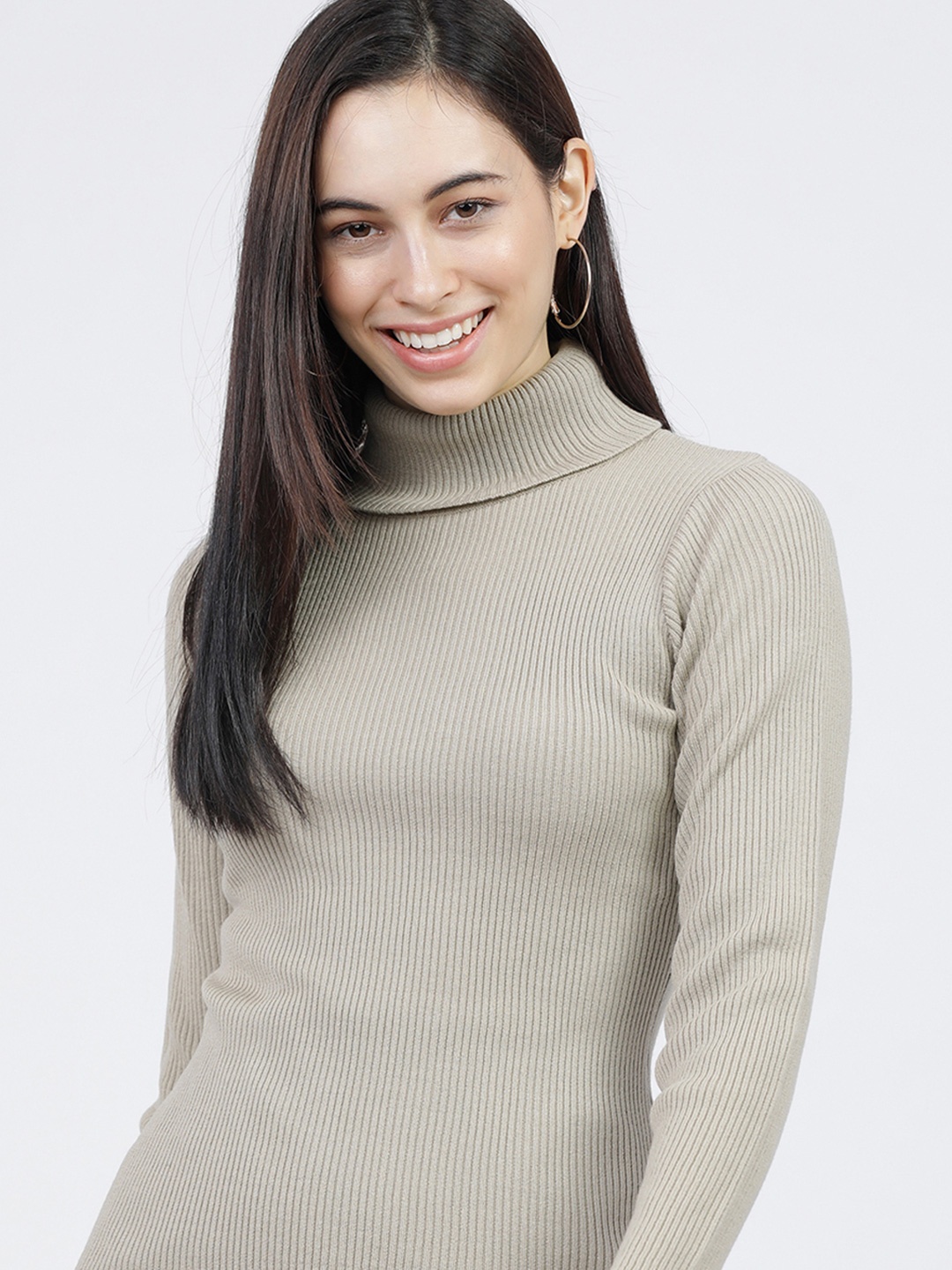 

Tokyo Talkies Women Striped Pullover, Beige