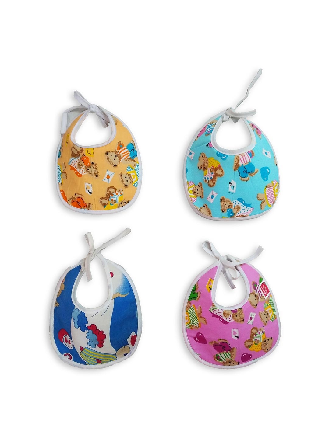 

BAESD Infants Pack Of 4 Assorted Printed Pure Cotton Bibs