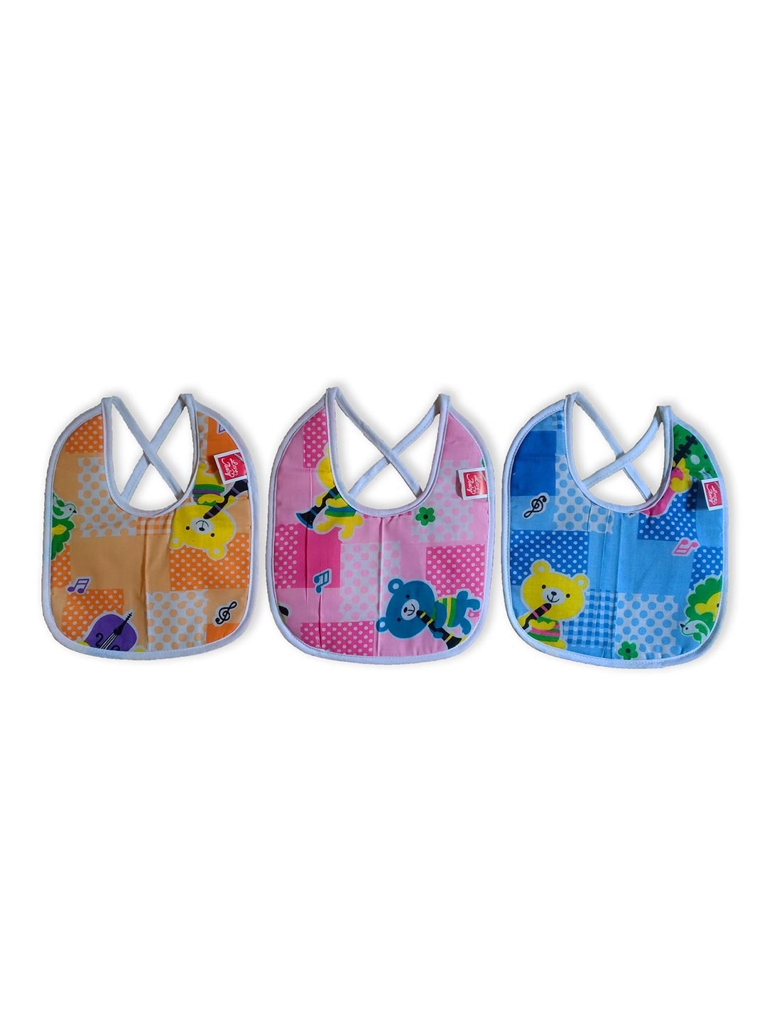 BAESD Infants Pack Of 3 Printed Cotton Assorted Bibs