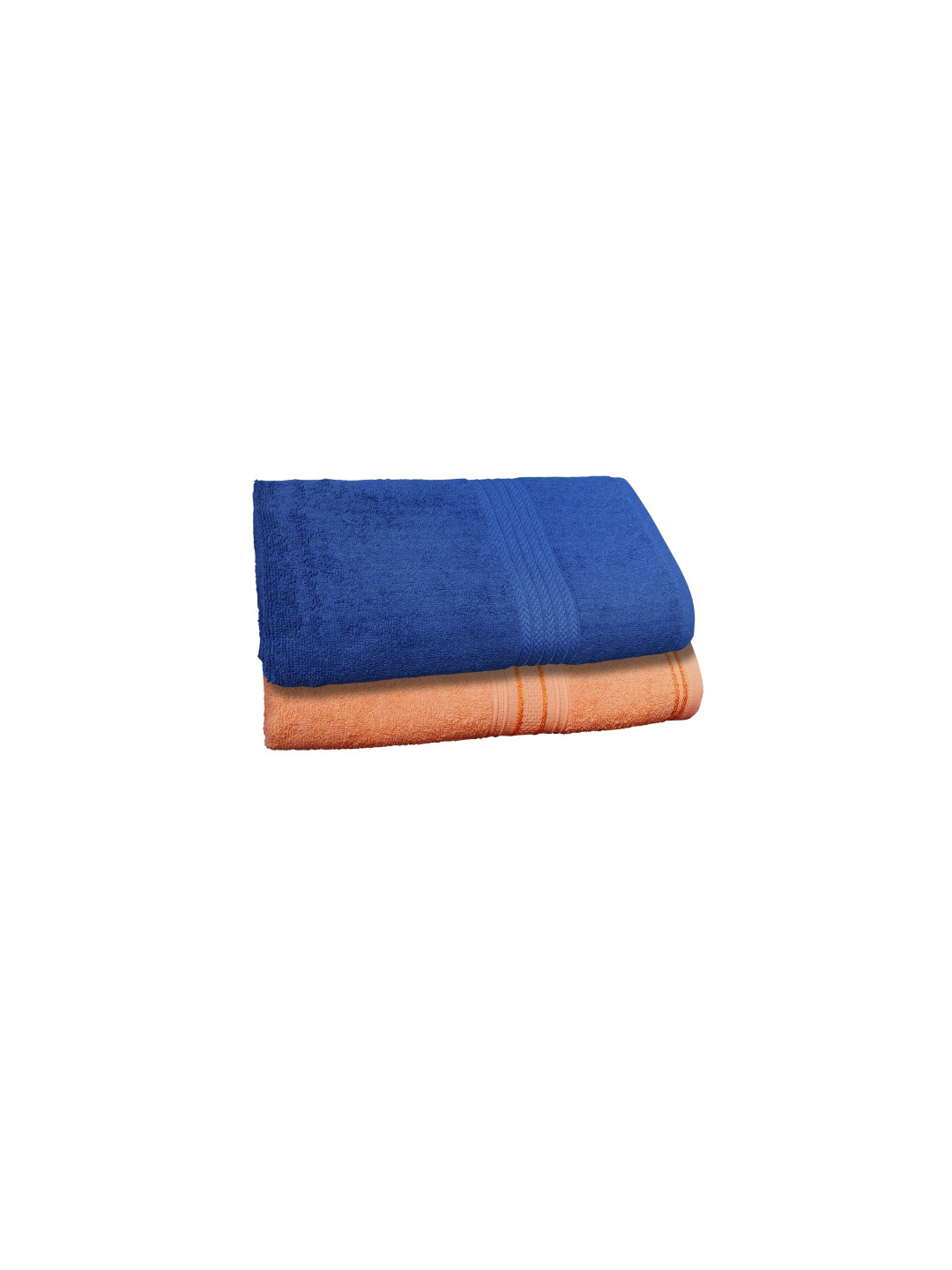 

Dreamscape Blue & Orange Colored 2 Pieces Pure Cotton 520 GSM Bath Towel