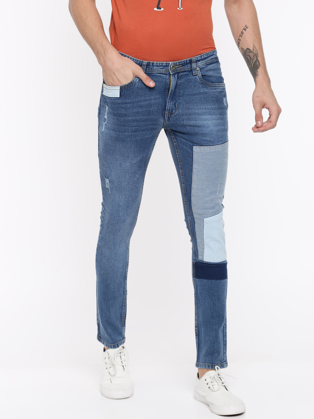 

Colt Men Blue Skinny Fit Low-Rise Low Distress Stretchable Jeans