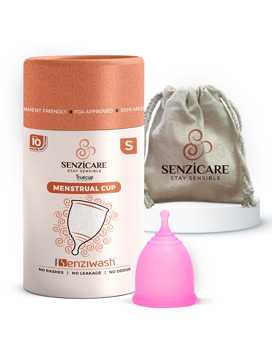 

Senzicare Leakproof Reusable Menstrual Cup - S, Pink