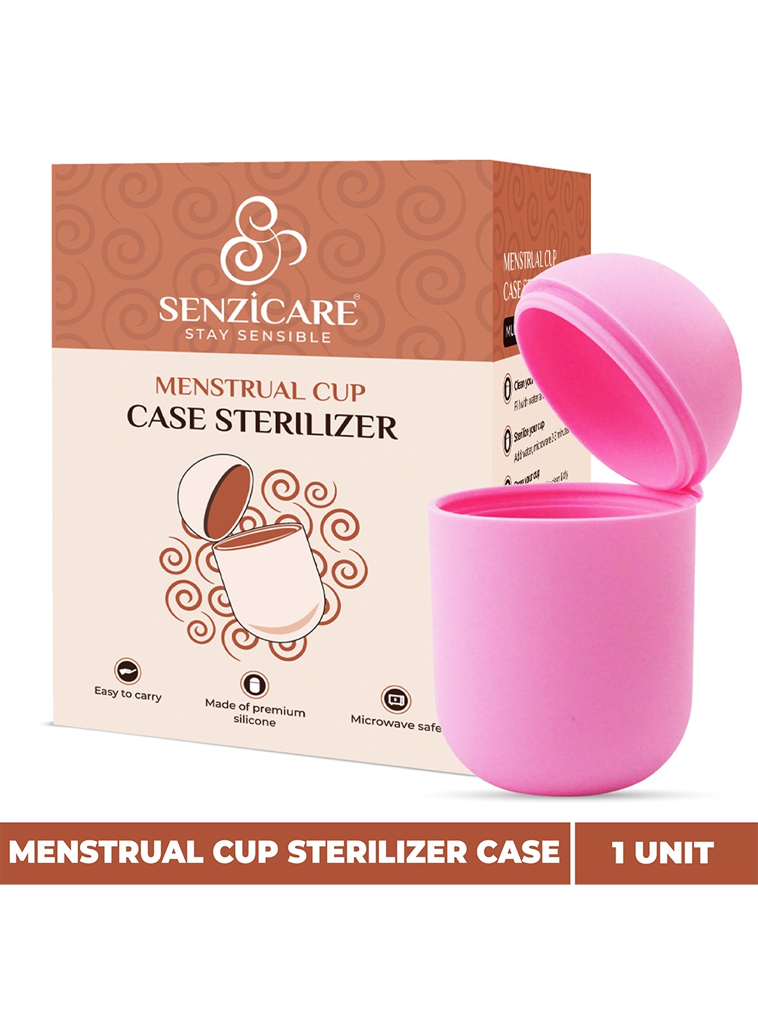 

Senzicare Portable Menstrual Cup Case Sterilizer- M, Pink