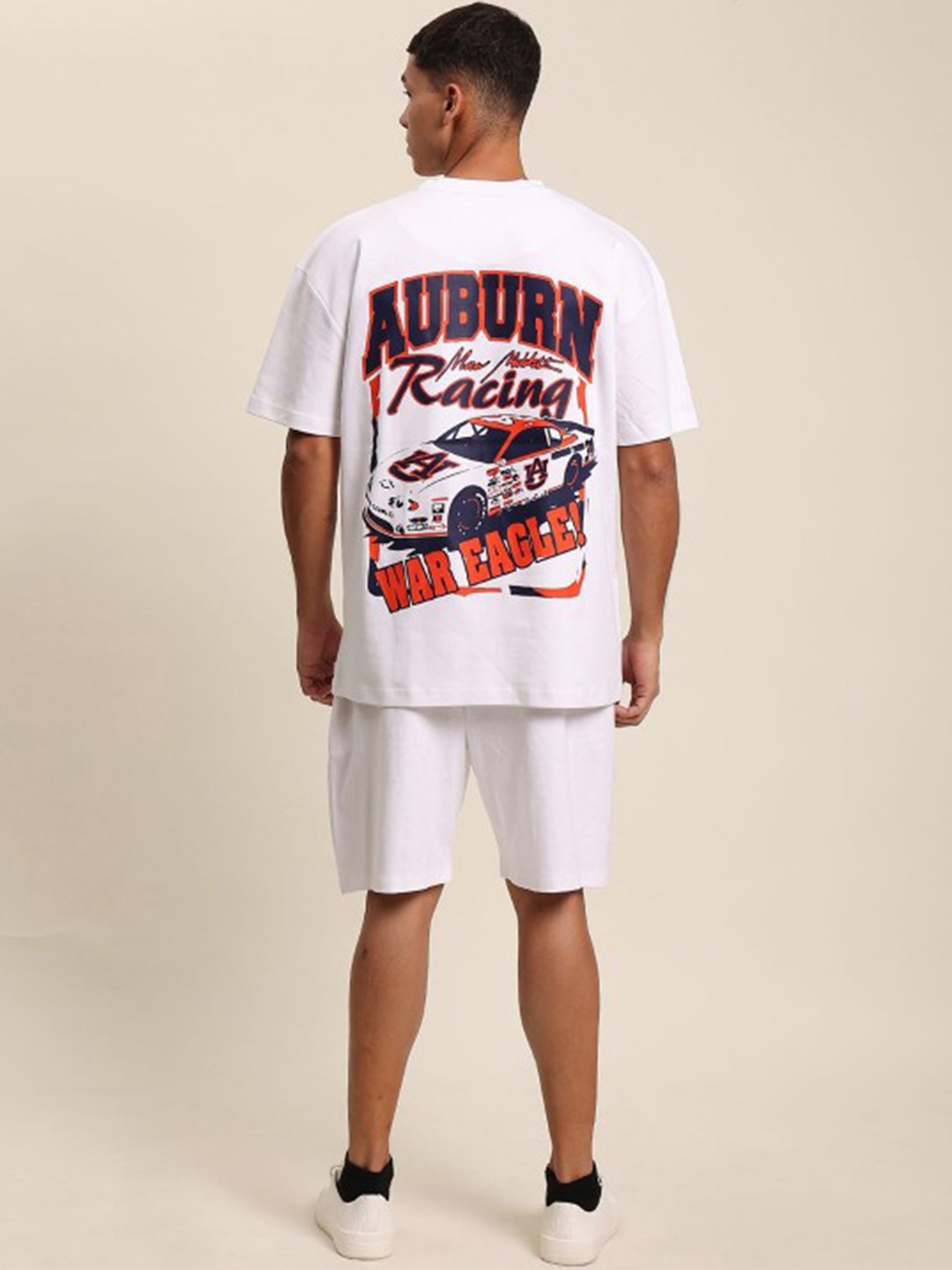 

Bene Kleed Printed Pure Cotton T-Shirt With Shorts, White
