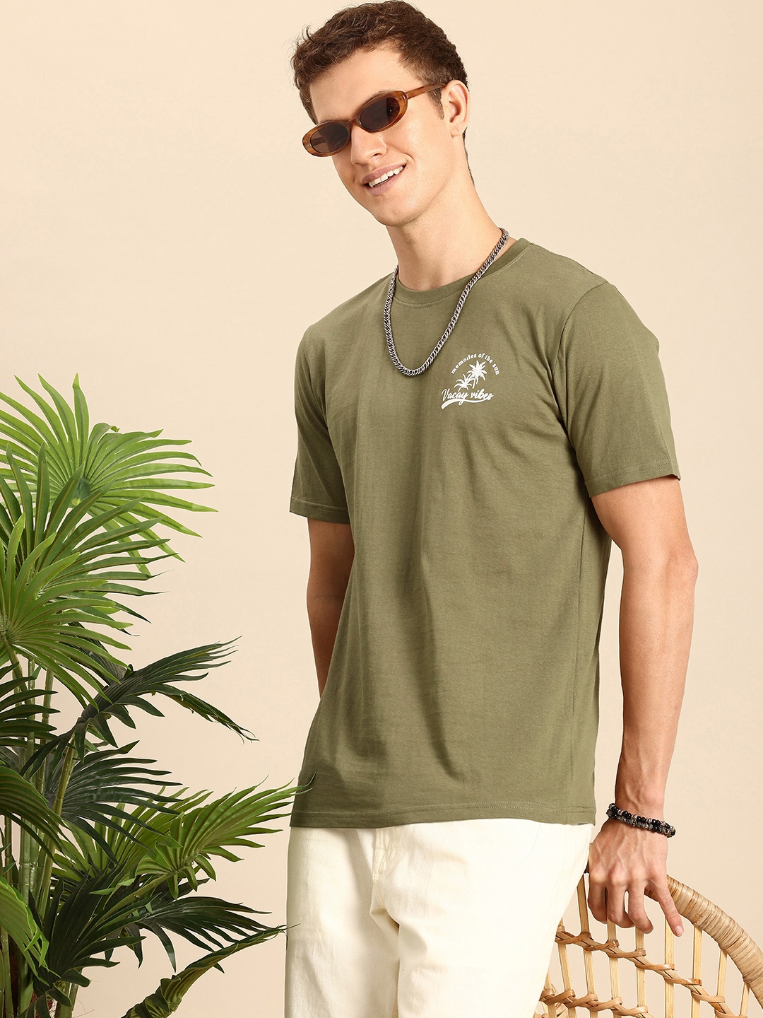 

Mast & Harbour Printed Bio Finish T-shirt, Olive