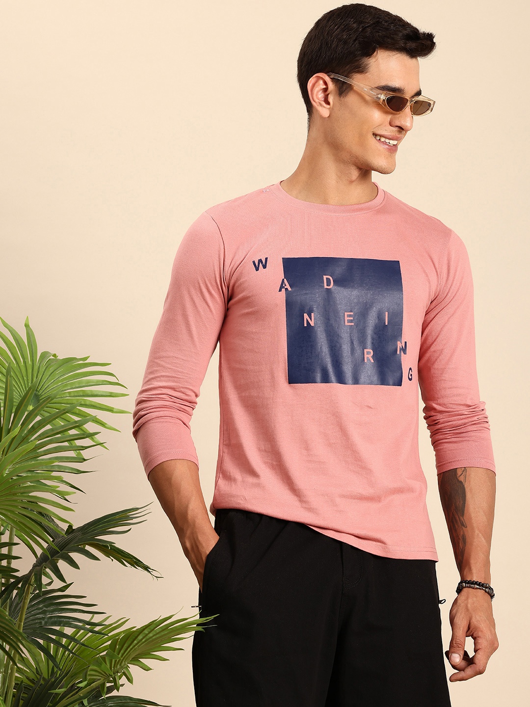 

Mast & Harbour Typography Printed Bio Finish T-shirt, Pink