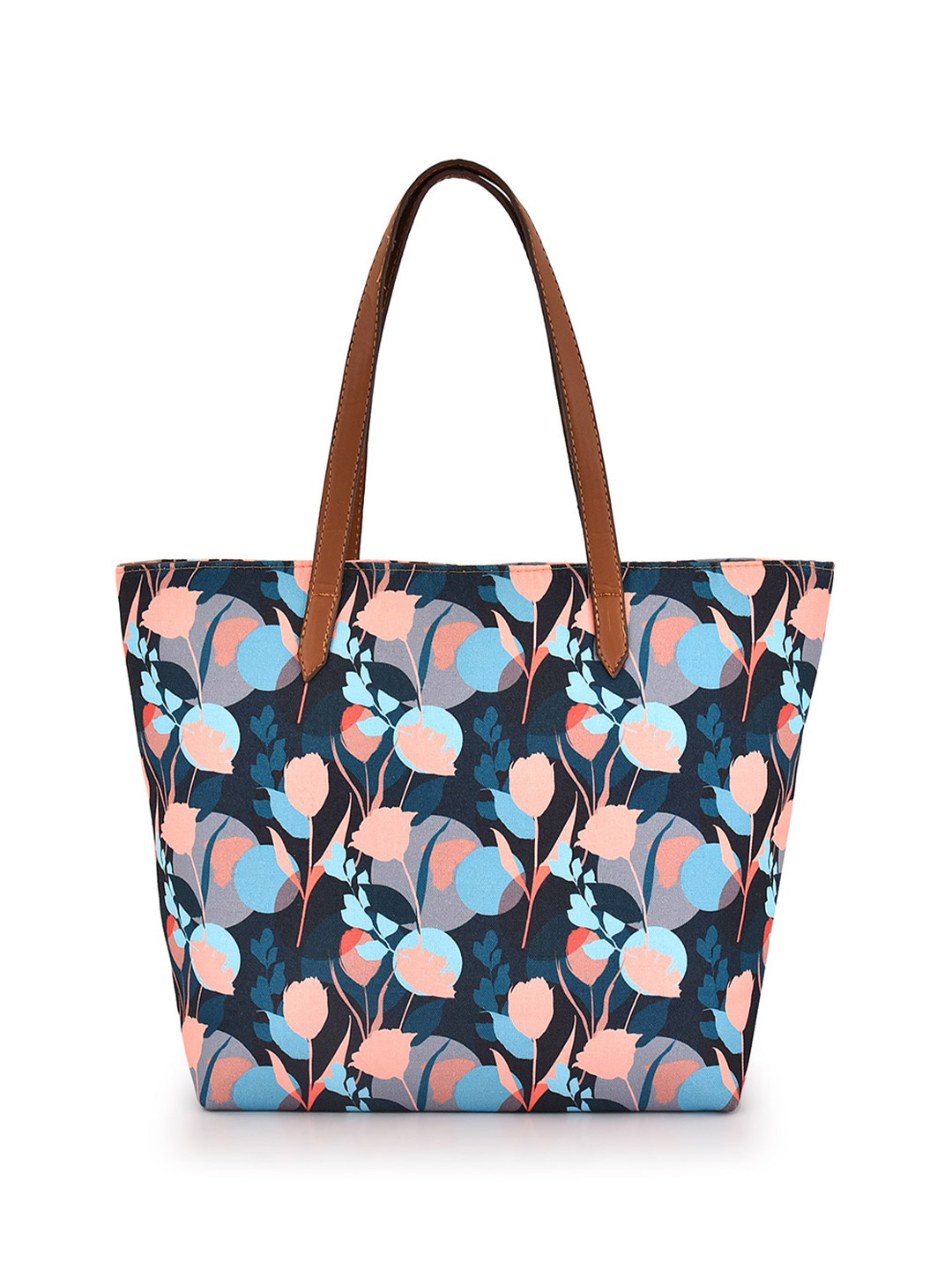 

DressBerry Printed Shopper Shoulder Bag with Applique, Black