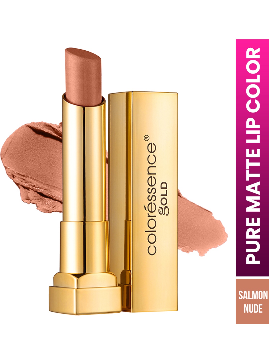 Coloressence Gold Long Lasting Pure Matte Lipstick - 3.3 gm - Salmon Nude - VML - 20, Pink