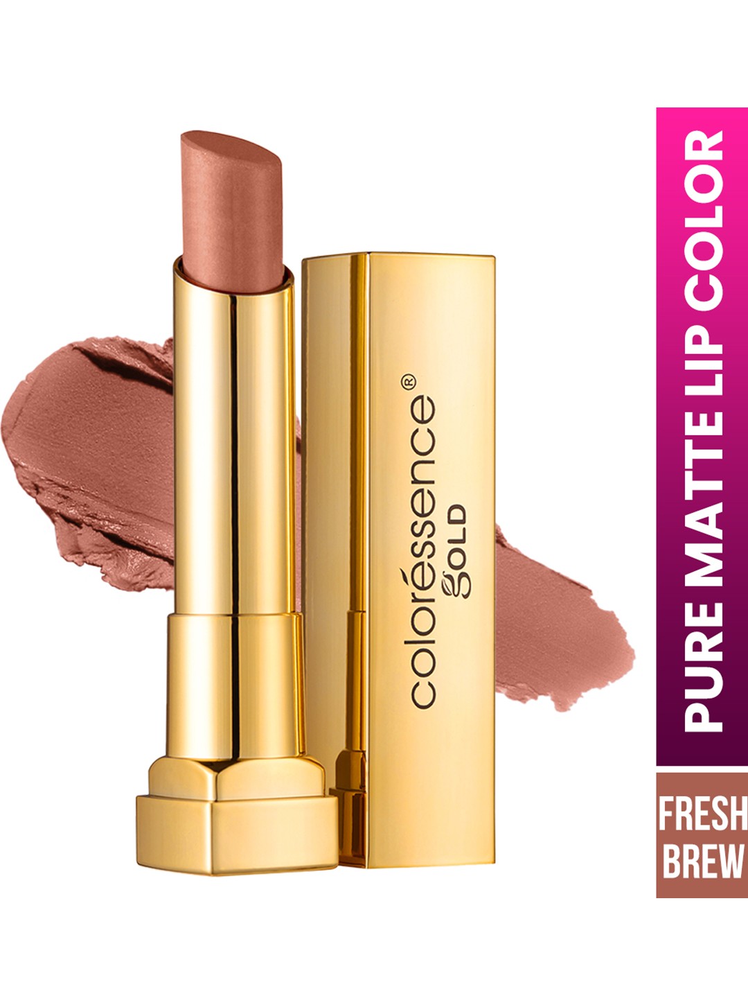 

Coloressence Gold Long Lasting Pure Matte Lipstick - 3.3 gm - Fresh Brew - VML - 7, Brown