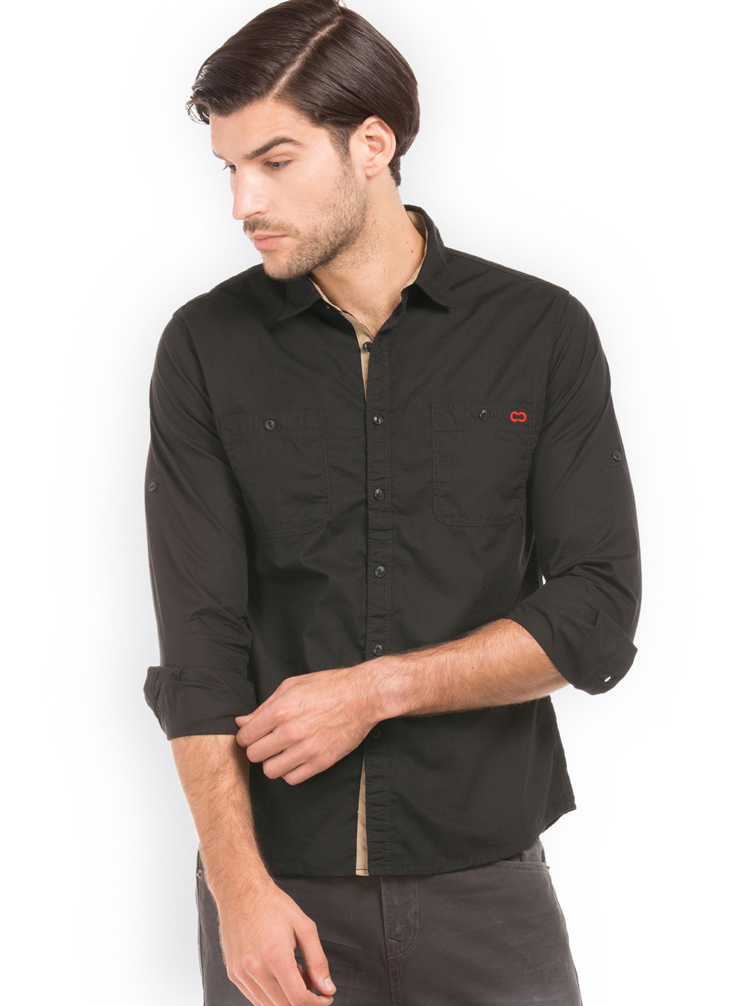 

Colt Men Black Regular Fit Solid Casual Shirt