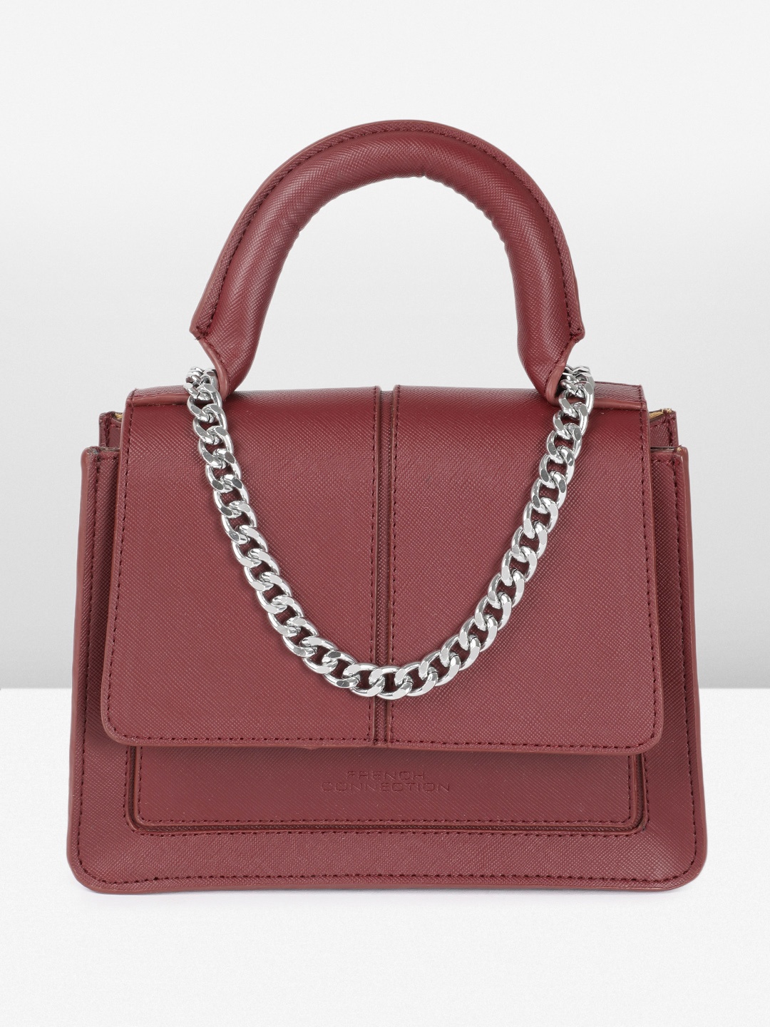 

French Connection Structured Satchel, Burgundy