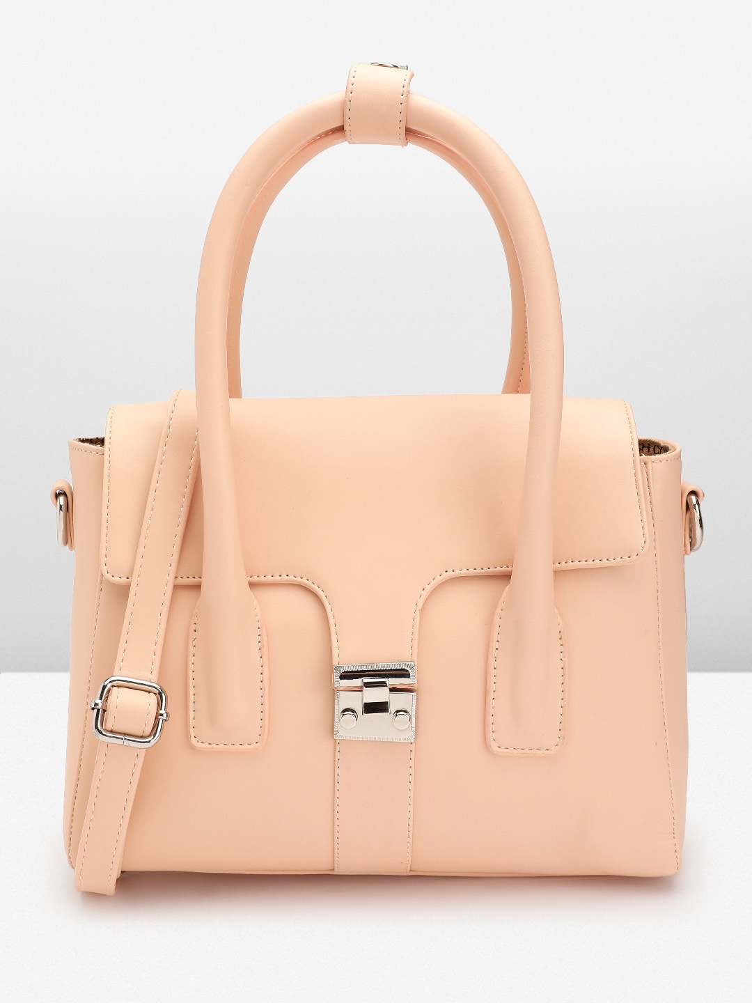 

French Connection Structured Satchel Bag, Peach