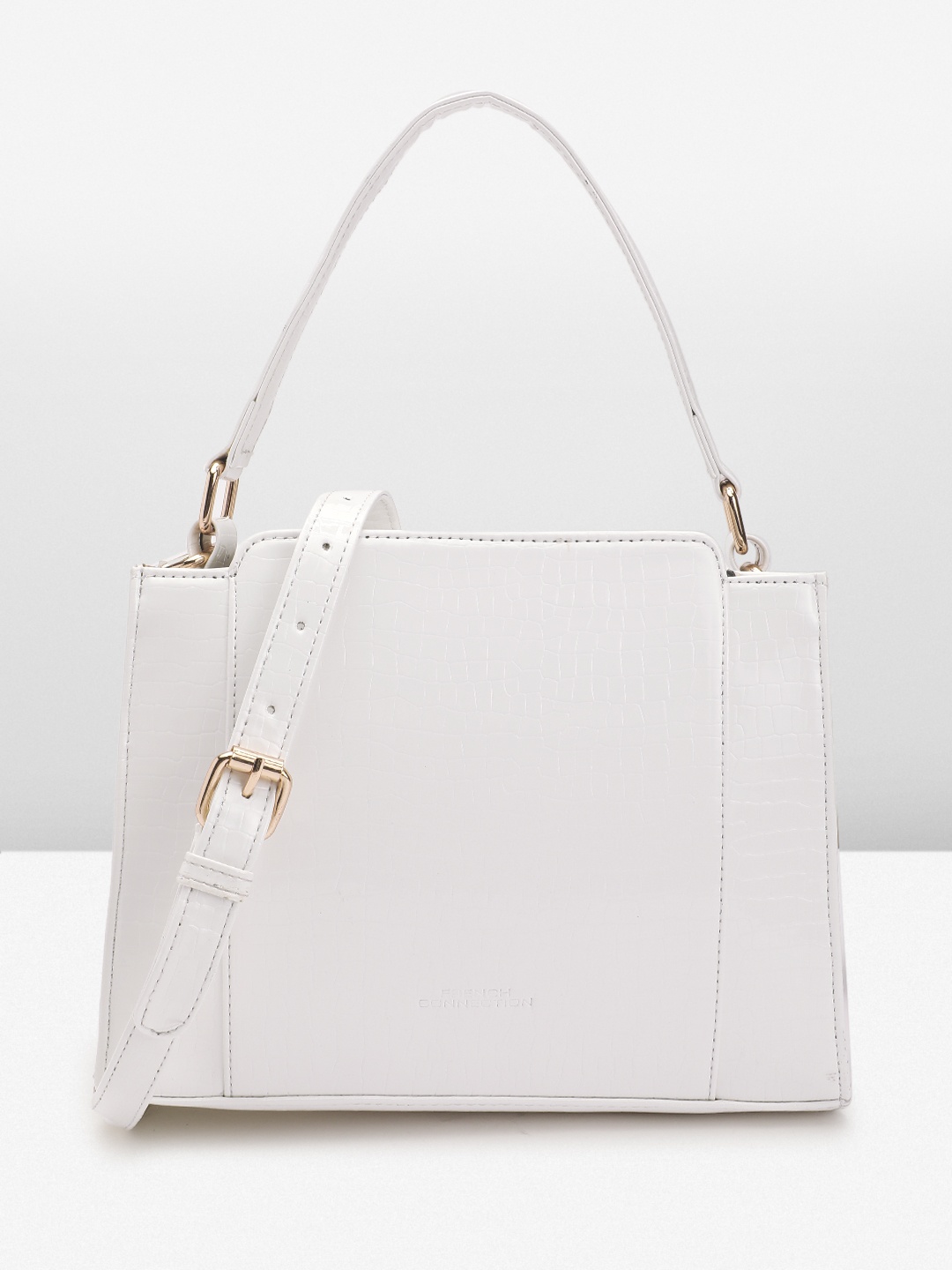 

French Connection Animal Textured Structured Handheld Bag, White