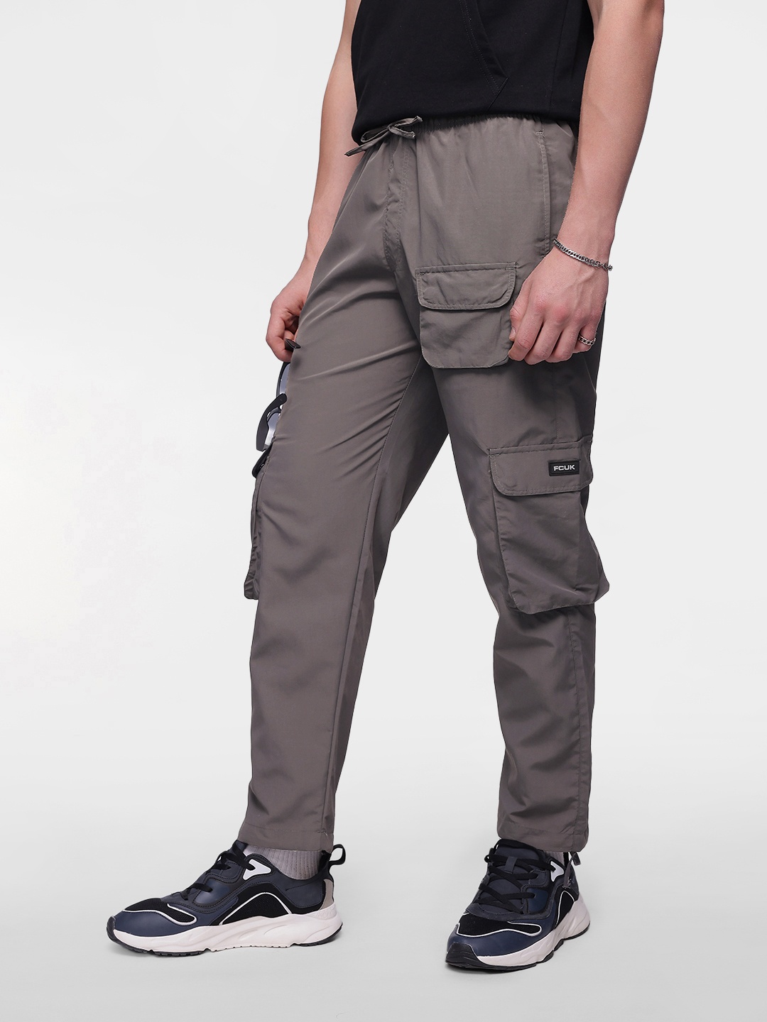 

FCUK Men Relaxed Fit Track Pants, Grey