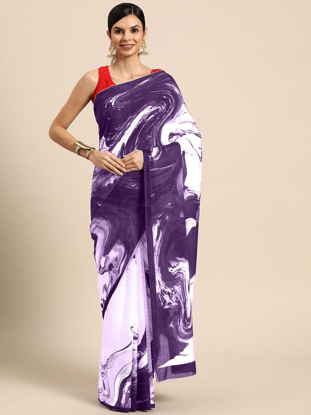 

BUTA BUTI Pure Cotton Saree, Lavender
