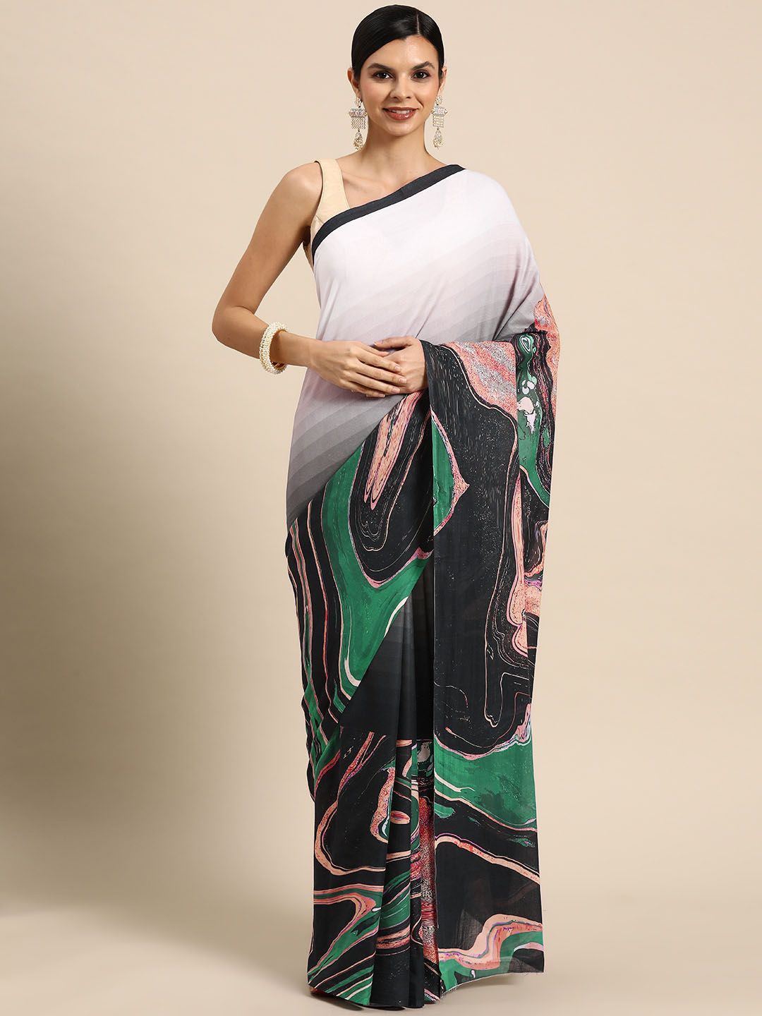 

BUTA BUTI Cotton Blend Saree, Green