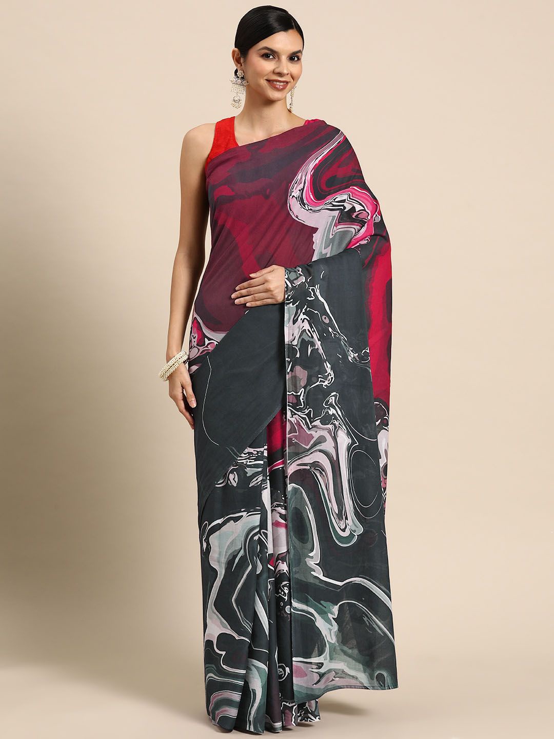 

BUTA BUTI Pure Cotton Saree, Pink