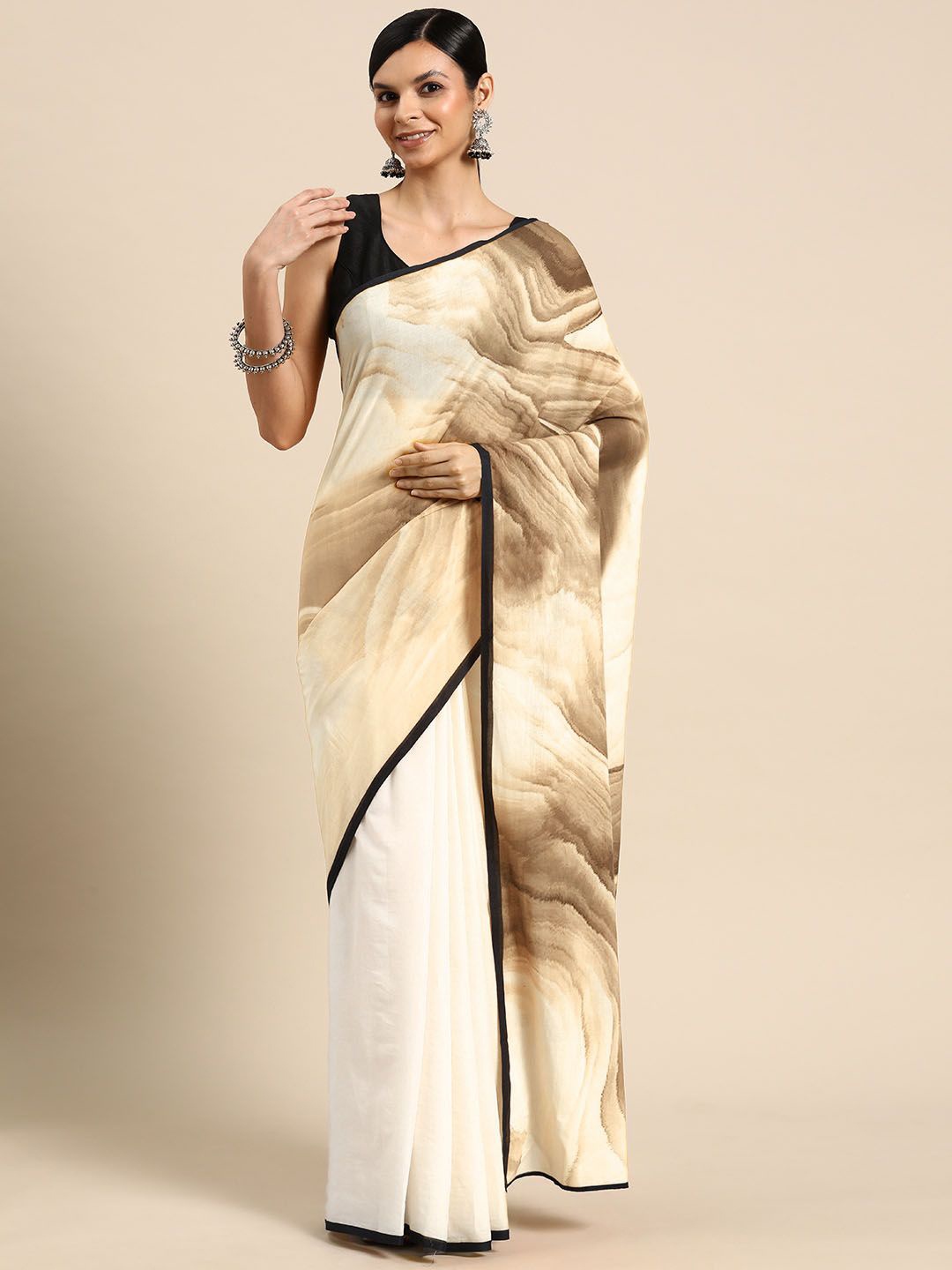 

BUTA BUTI Pure Cotton Saree, Off white