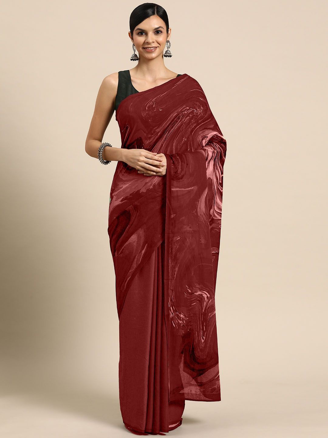 

BUTA BUTI Pure Cotton Saree, Red