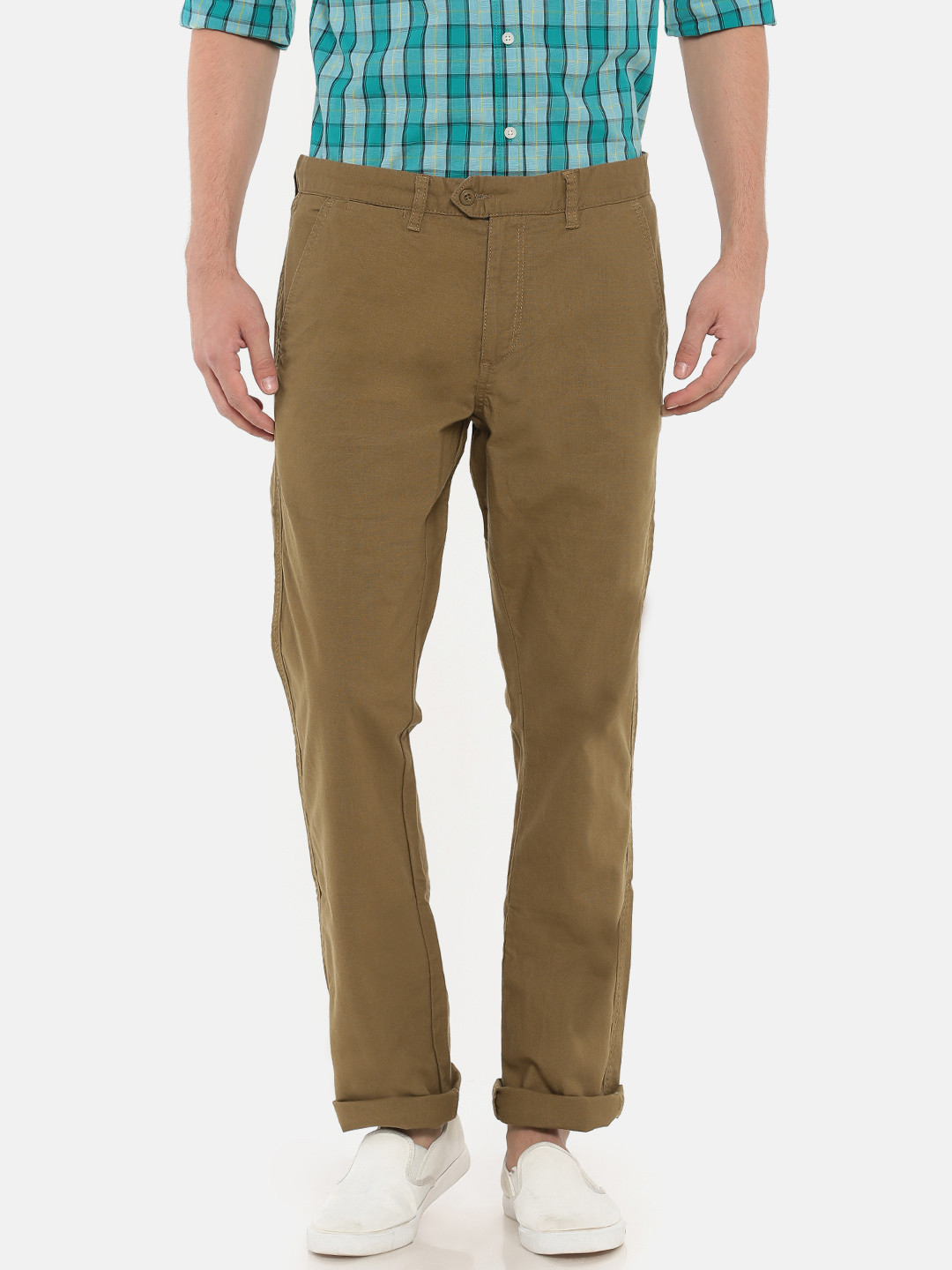 

Ruggers Men Brown Urban Slim Regular Fit Solid Regular Trousers