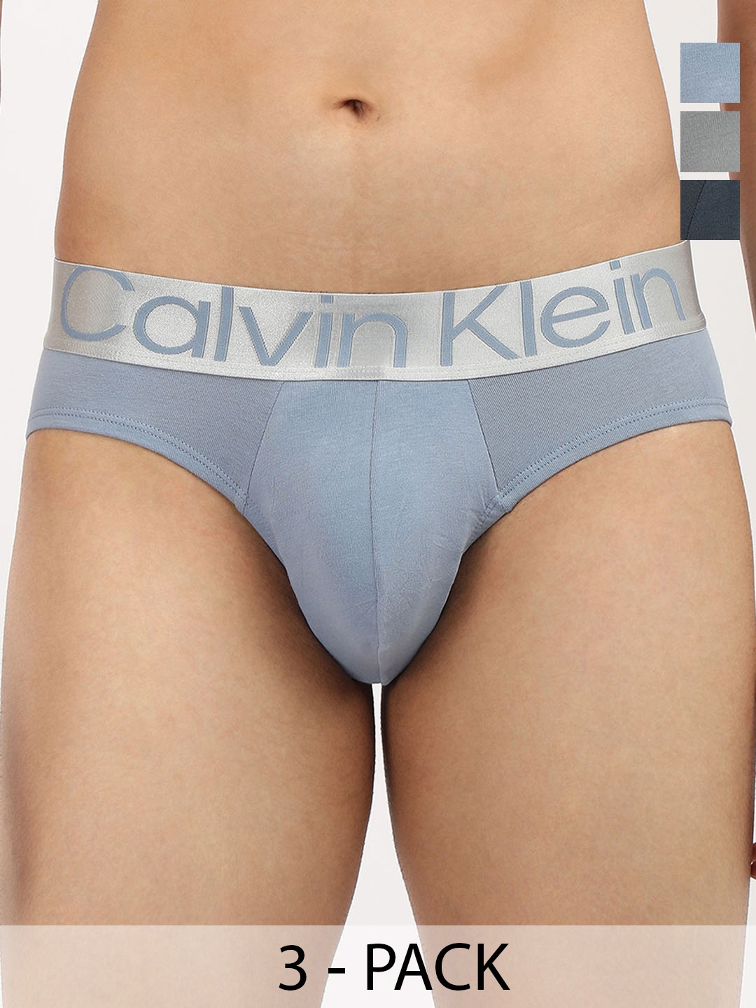

Calvin Klein Underwear Pack Of 3 Hipster Briefs NB3129PZD, Blue