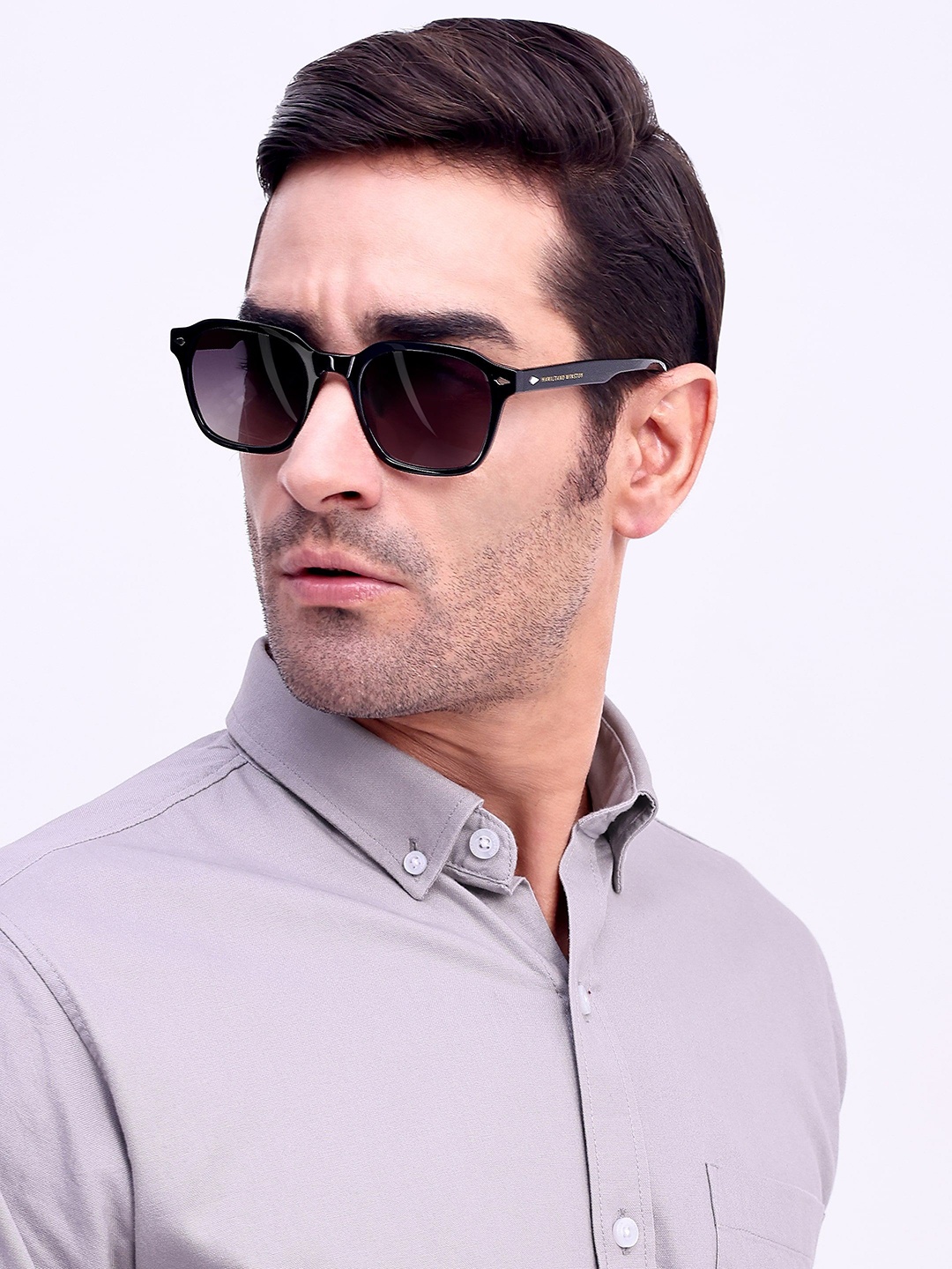 

HAMILTANO WINSTON Men Square Sunglasses with UV Protected Lens, Black