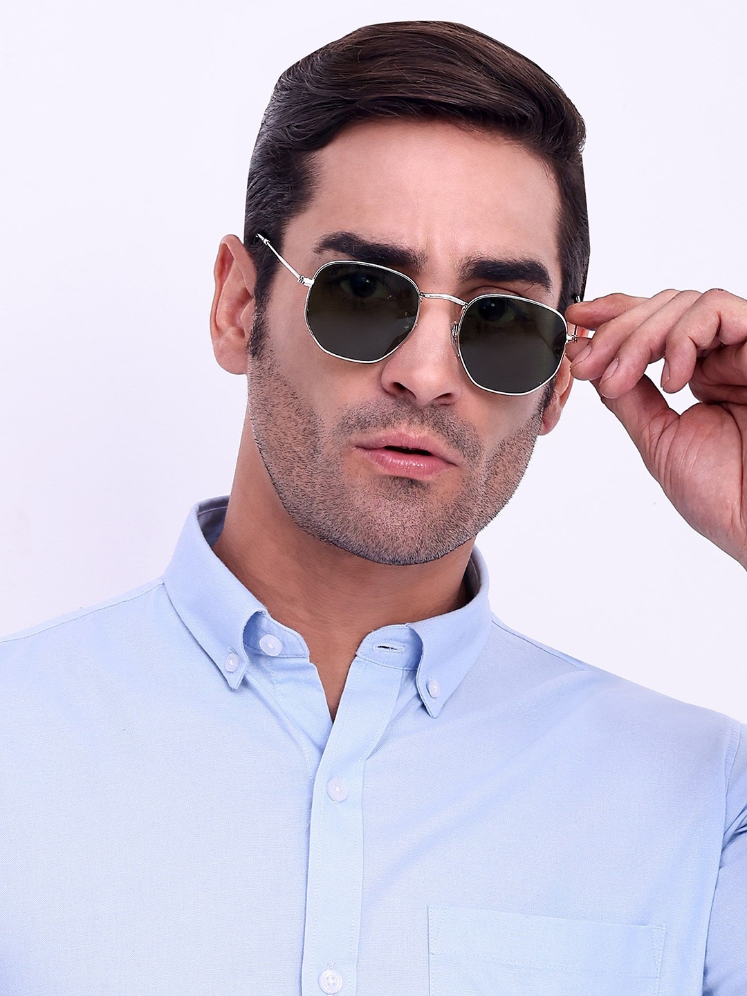 

HAMILTANO WINSTON Men Round Sunglasses with UV Protected Lens, Blue