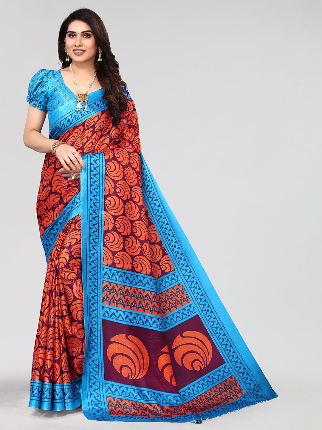 

VIRICA Ethnic Motifs Printed Saree, Magenta