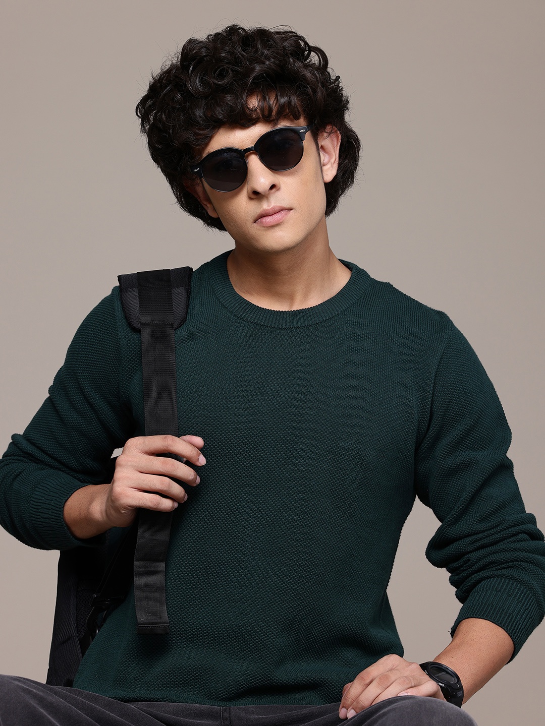 

Roadster Men Acrylic Pullover, Green