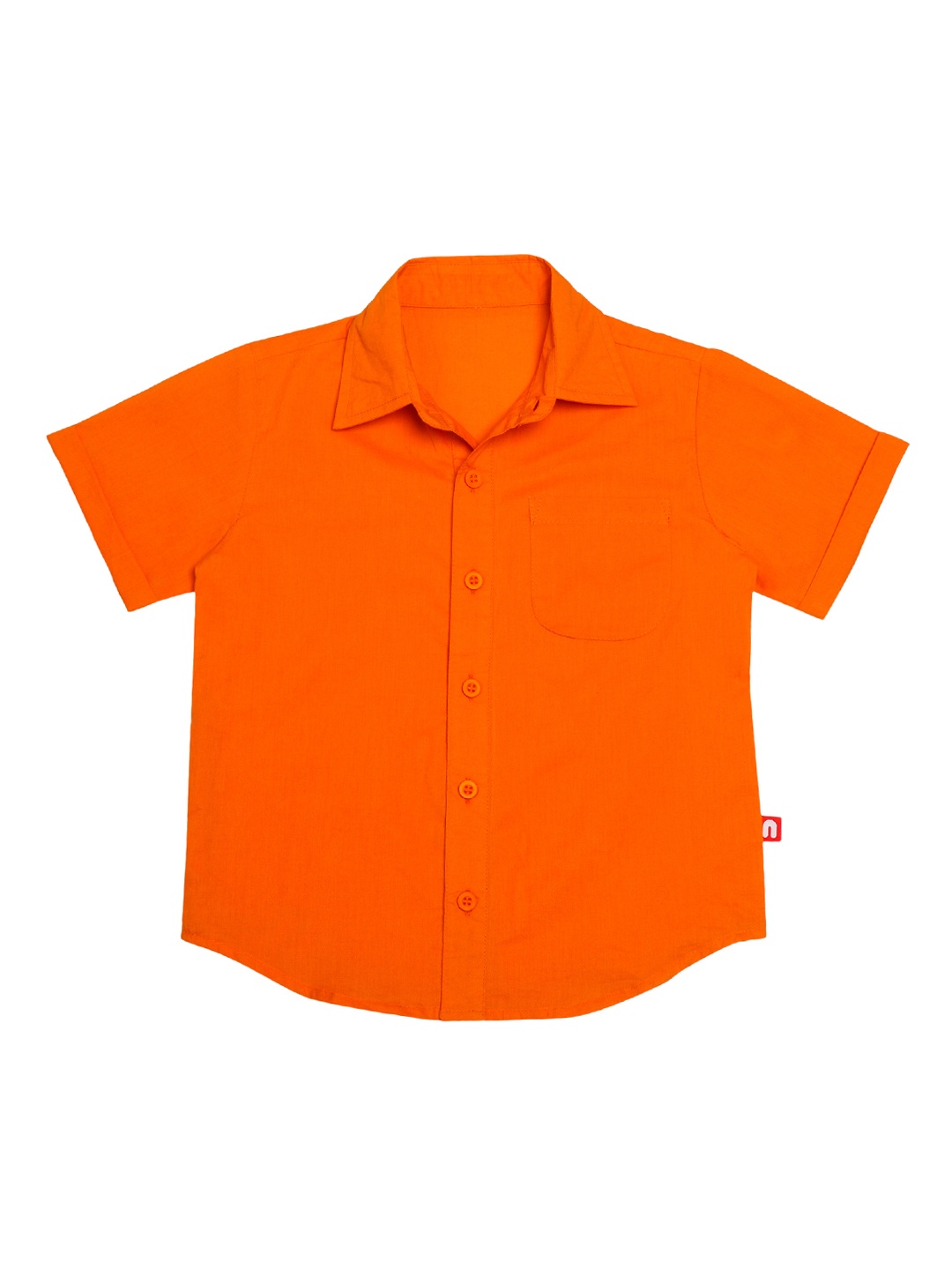 

Nino Bambino Boys Orange Regular Fit Solid Casual Shirt